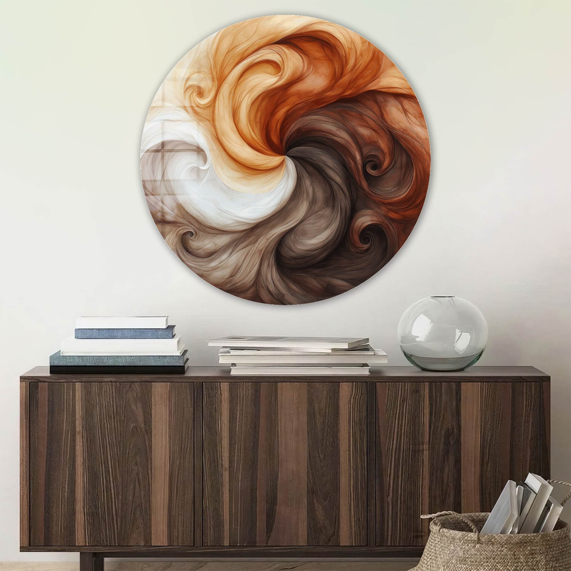 Artronauts Glass Print Tail Harmony - Rounded Glass Wall Art