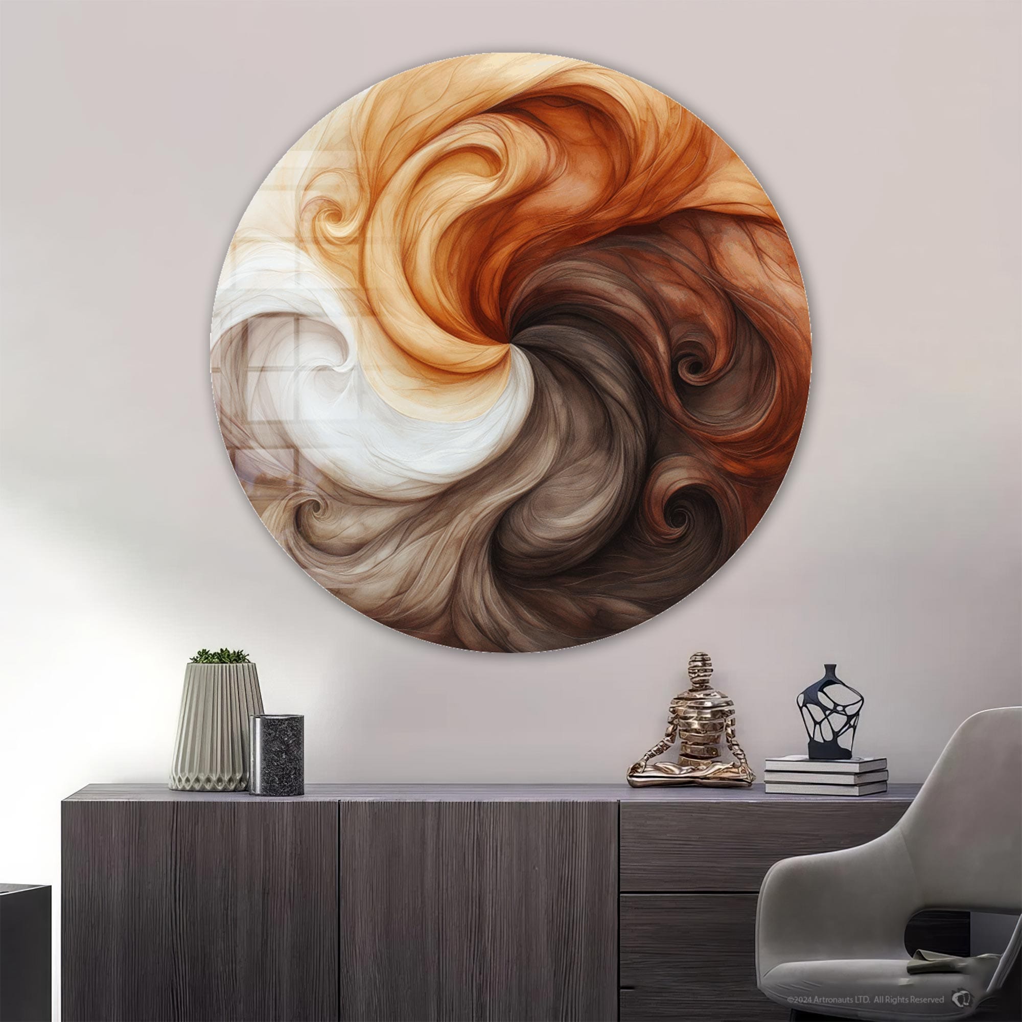Artronauts Glass Print Tail Harmony - Rounded Glass Wall Art