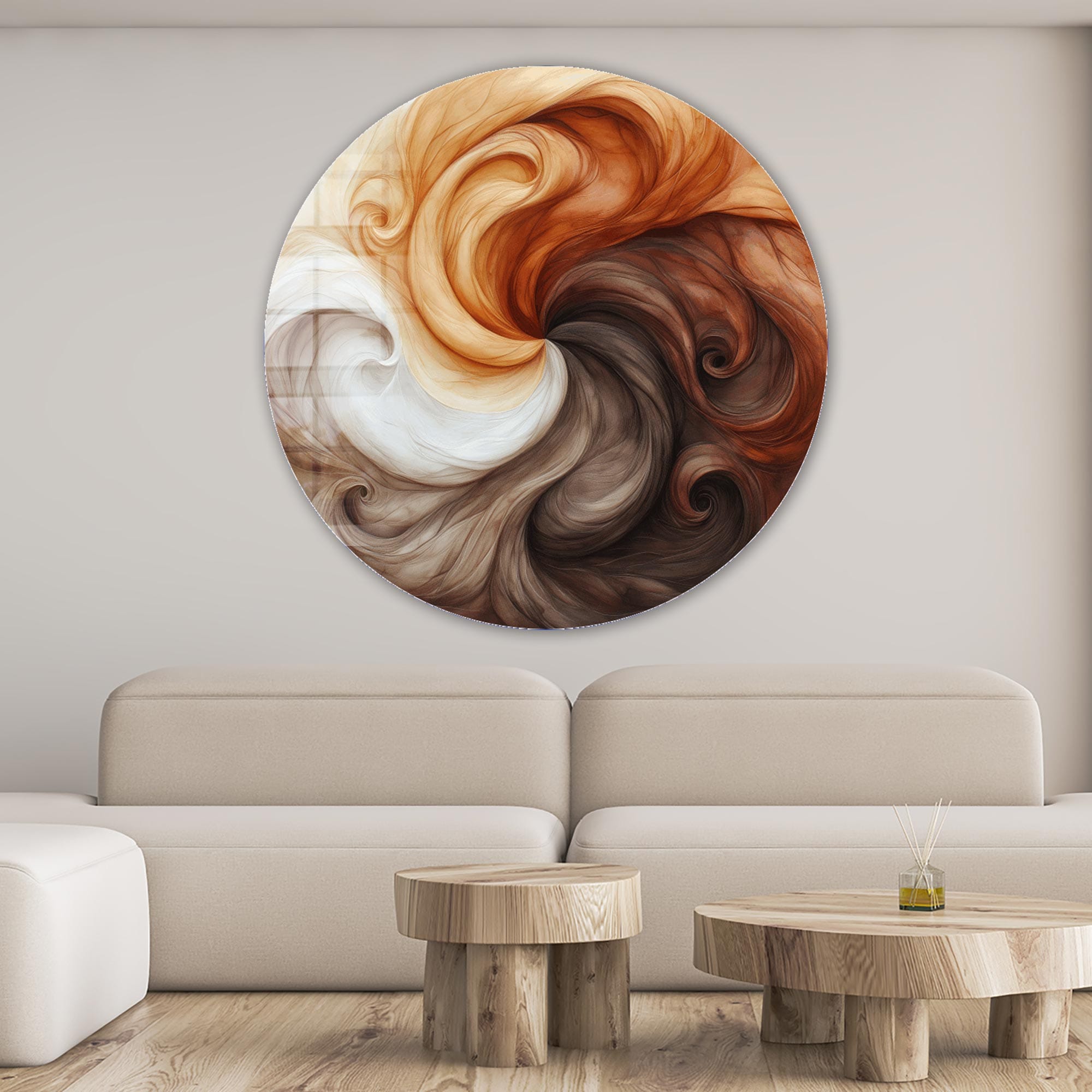 Artronauts Glass Print Tail Harmony - Rounded Glass Wall Art