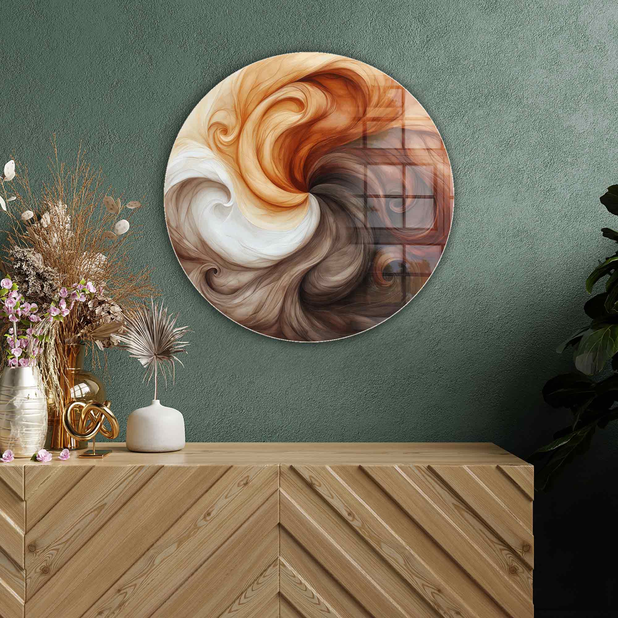 Artronauts Glass Print Tail Harmony - Rounded Glass Wall Art