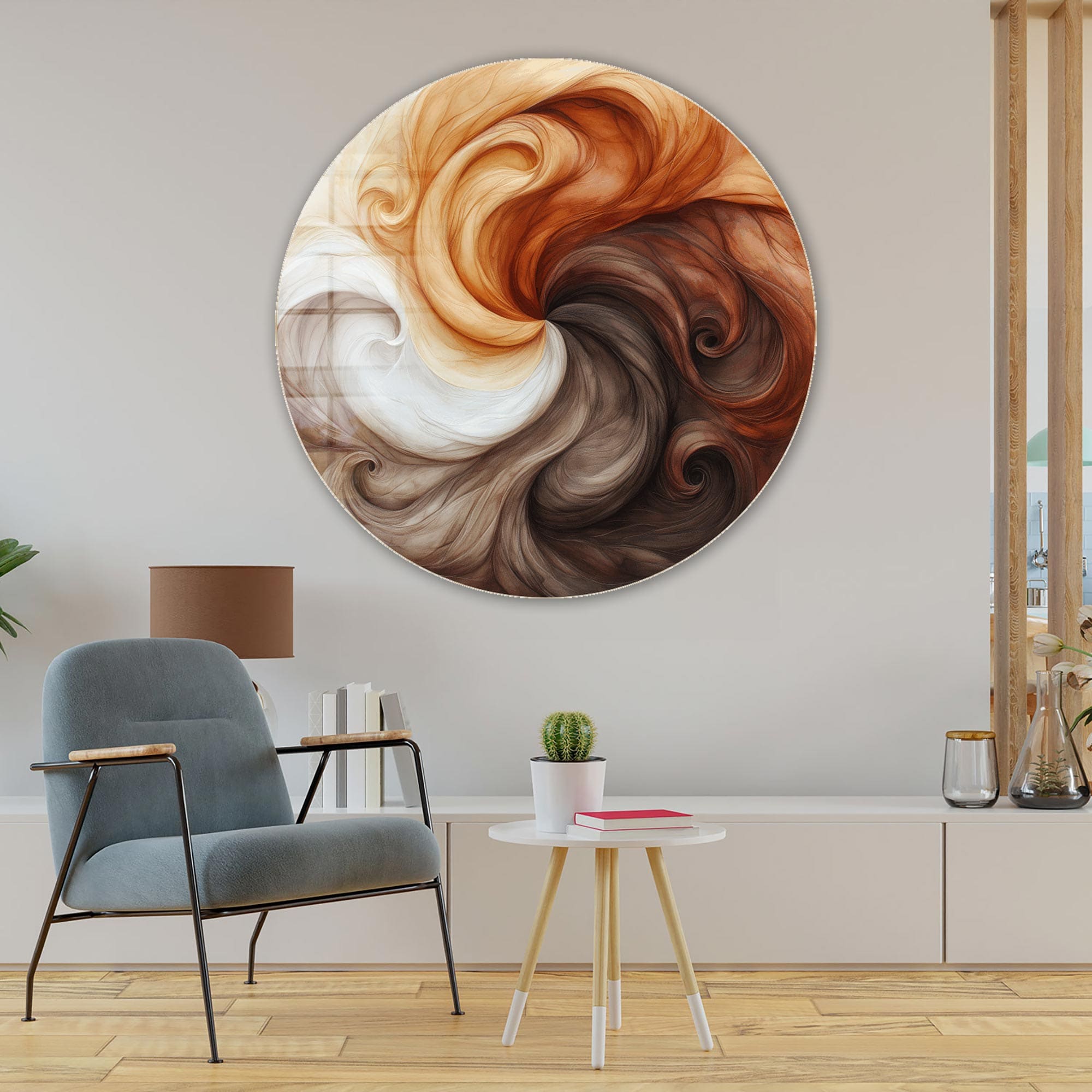 Artronauts Glass Print Tail Harmony - Rounded Glass Wall Art