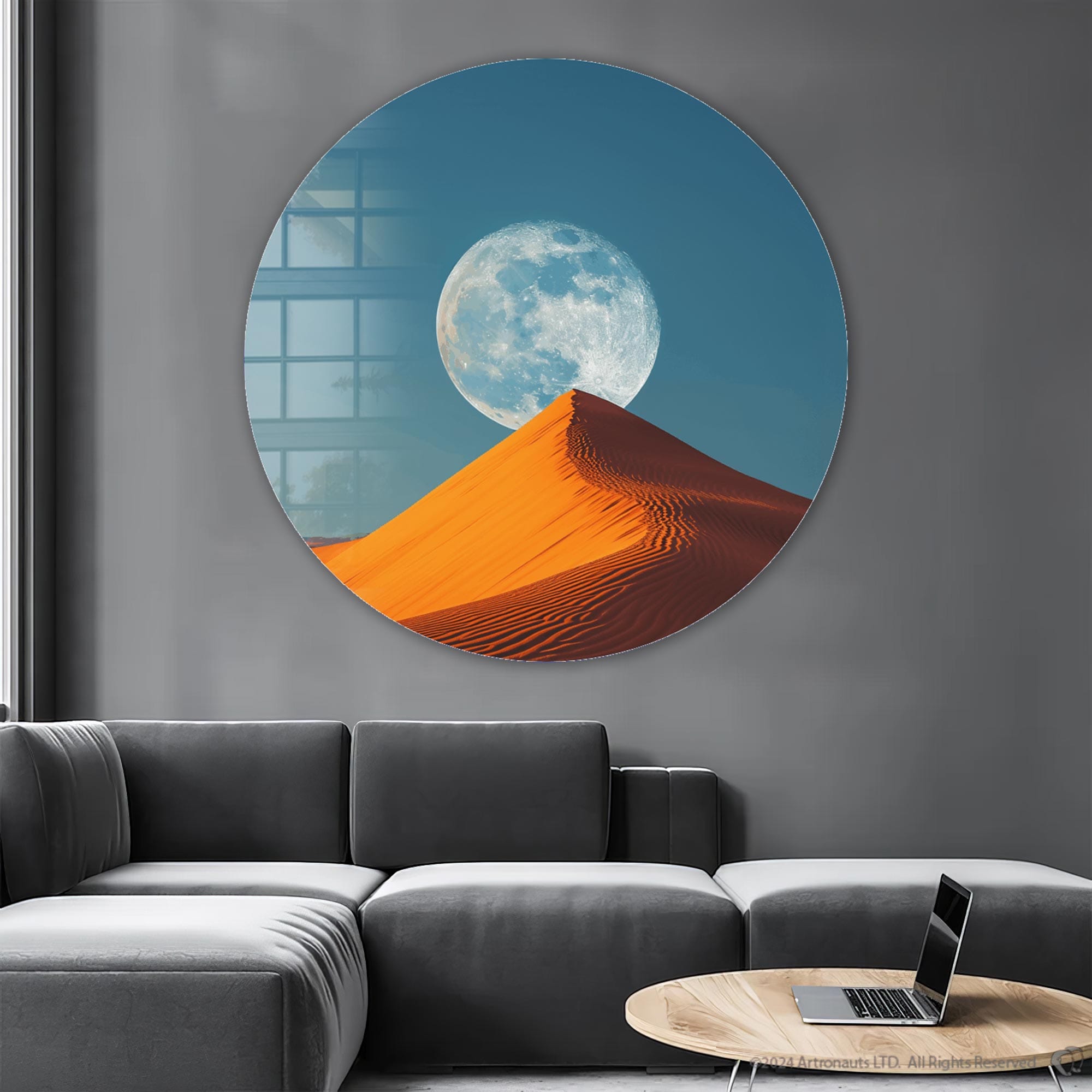 Artronauts Glass Print Lunar Sands - Rounded Glass Wall Art
