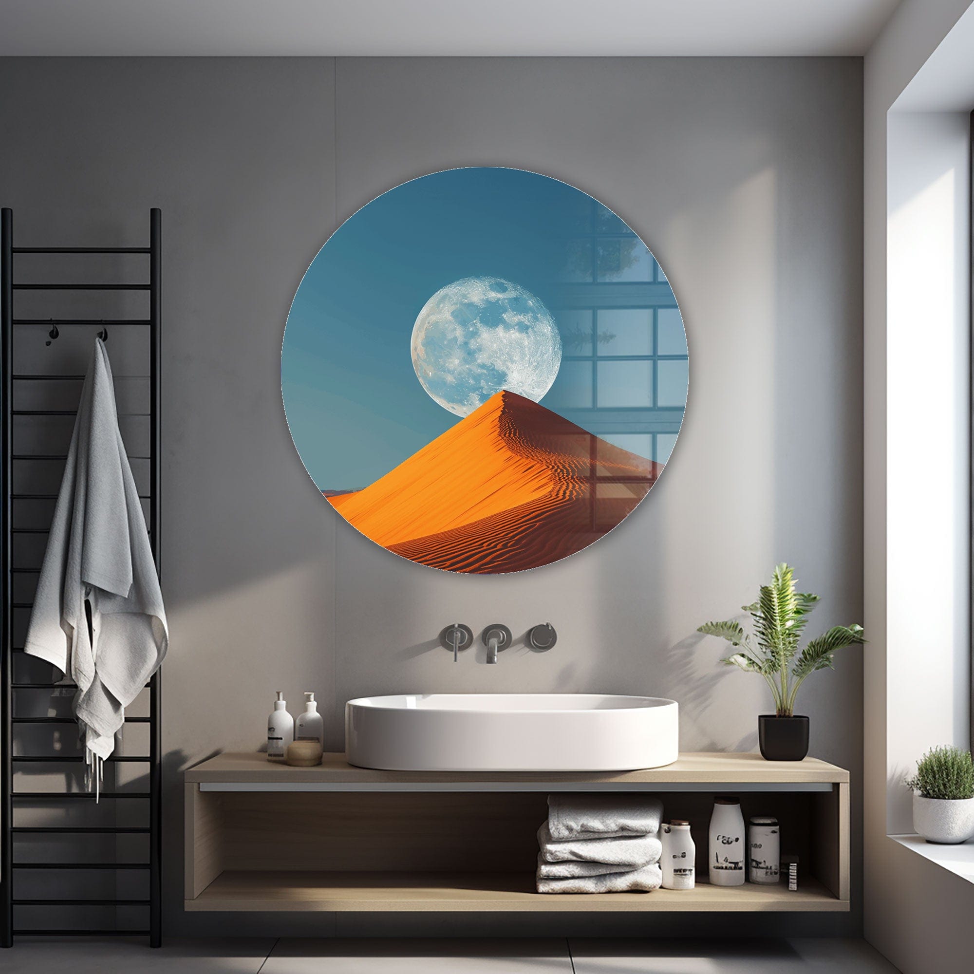 Artronauts Glass Print Lunar Sands - Rounded Glass Wall Art