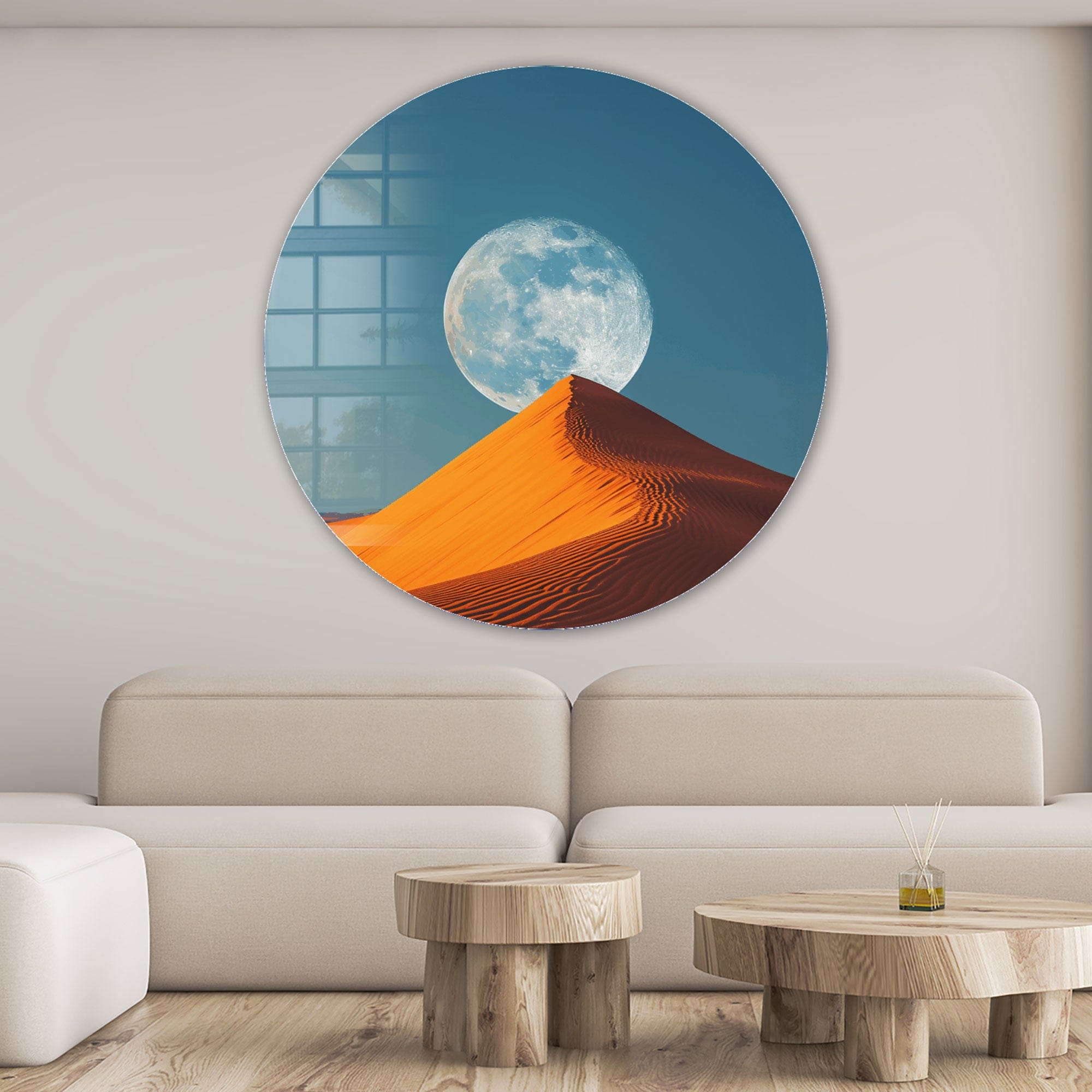 Artronauts Glass Print Lunar Sands - Rounded Glass Wall Art