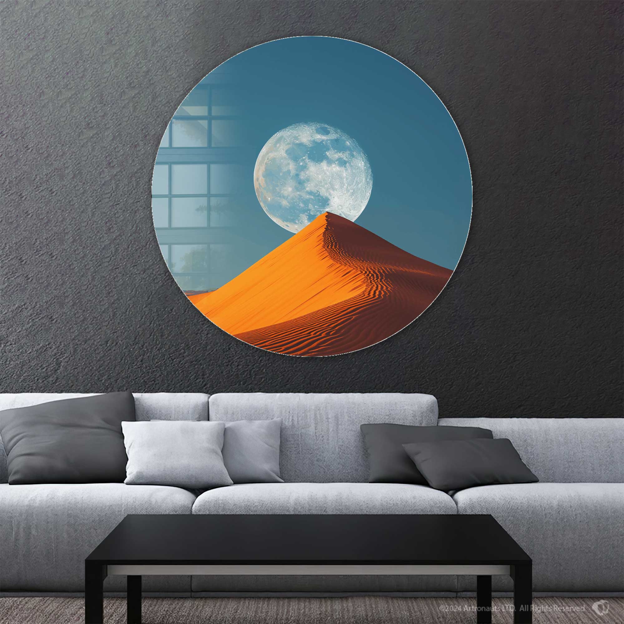Artronauts Glass Print Lunar Sands - Rounded Glass Wall Art