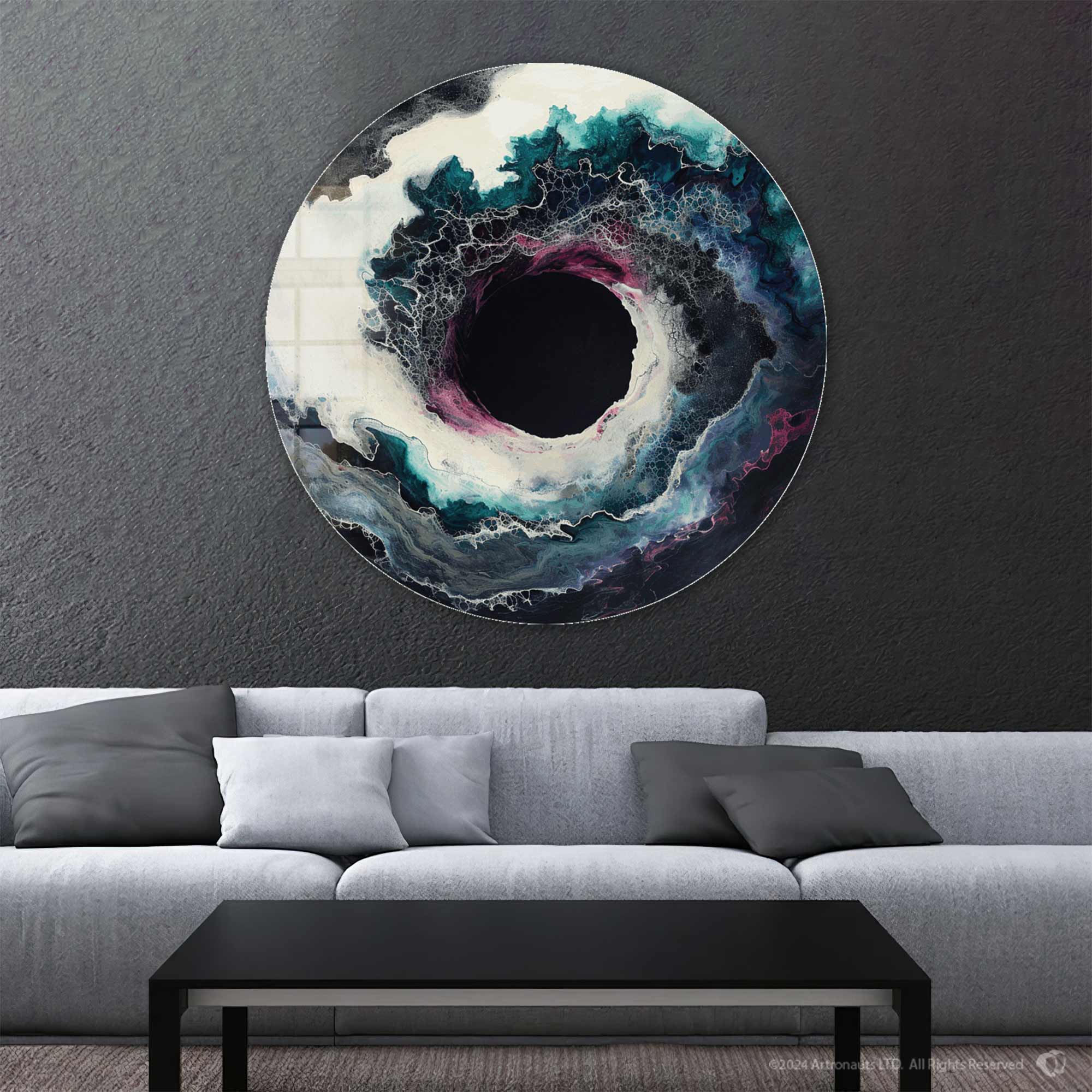 Artronauts Glass Print Oceanic Dawn - Rounded Glass Wall Art