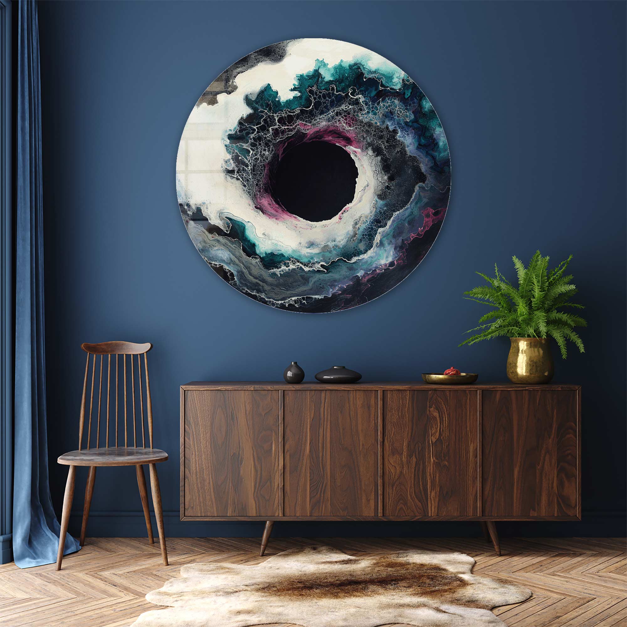 Artronauts Glass Print Oceanic Dawn - Rounded Glass Wall Art