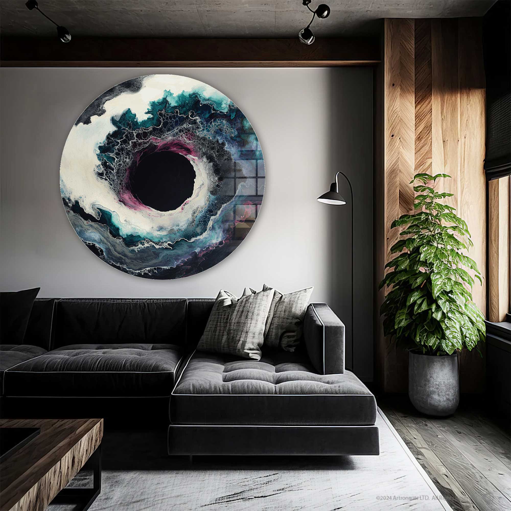 Artronauts Glass Print Oceanic Dawn - Rounded Glass Wall Art