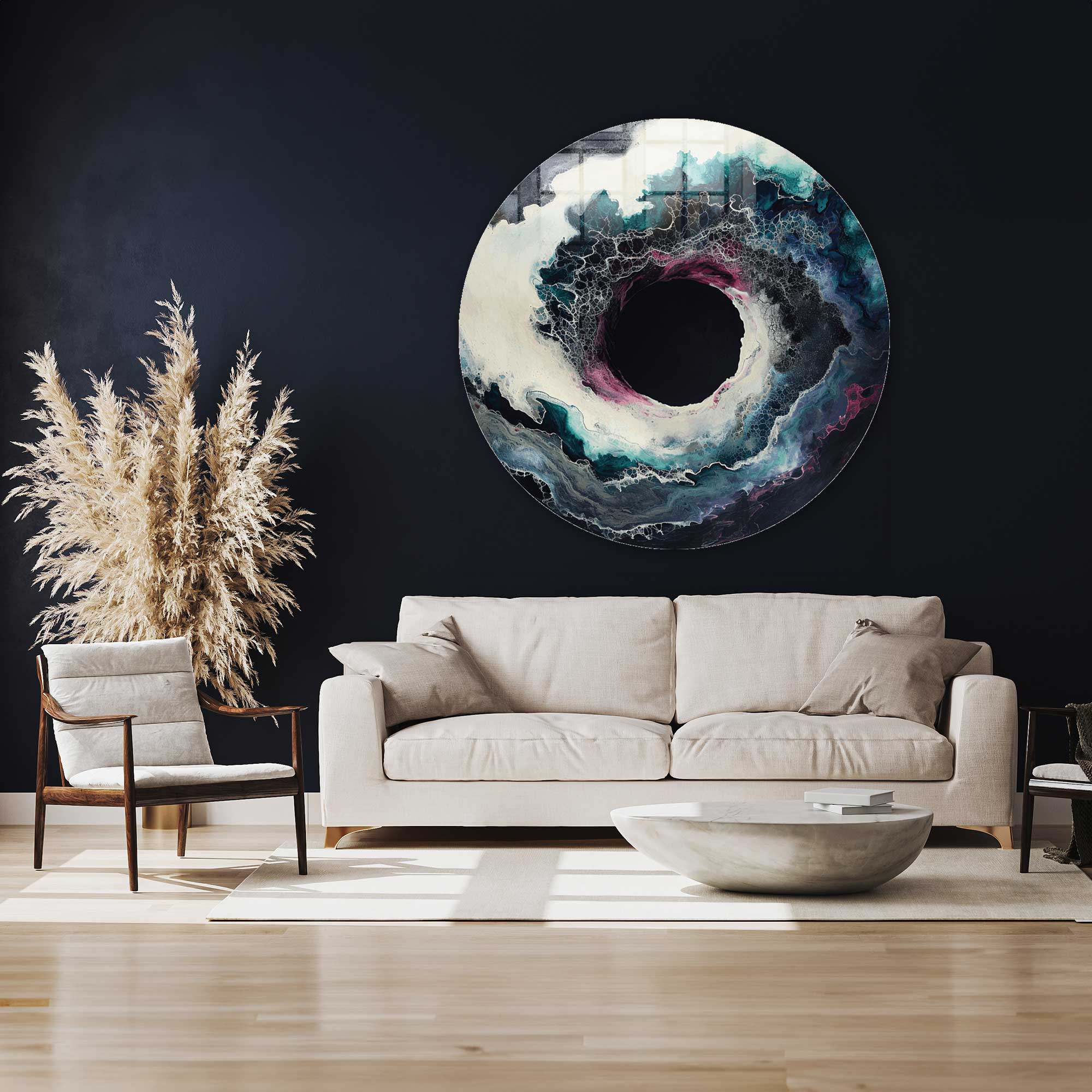 Artronauts Glass Print Oceanic Dawn - Rounded Glass Wall Art