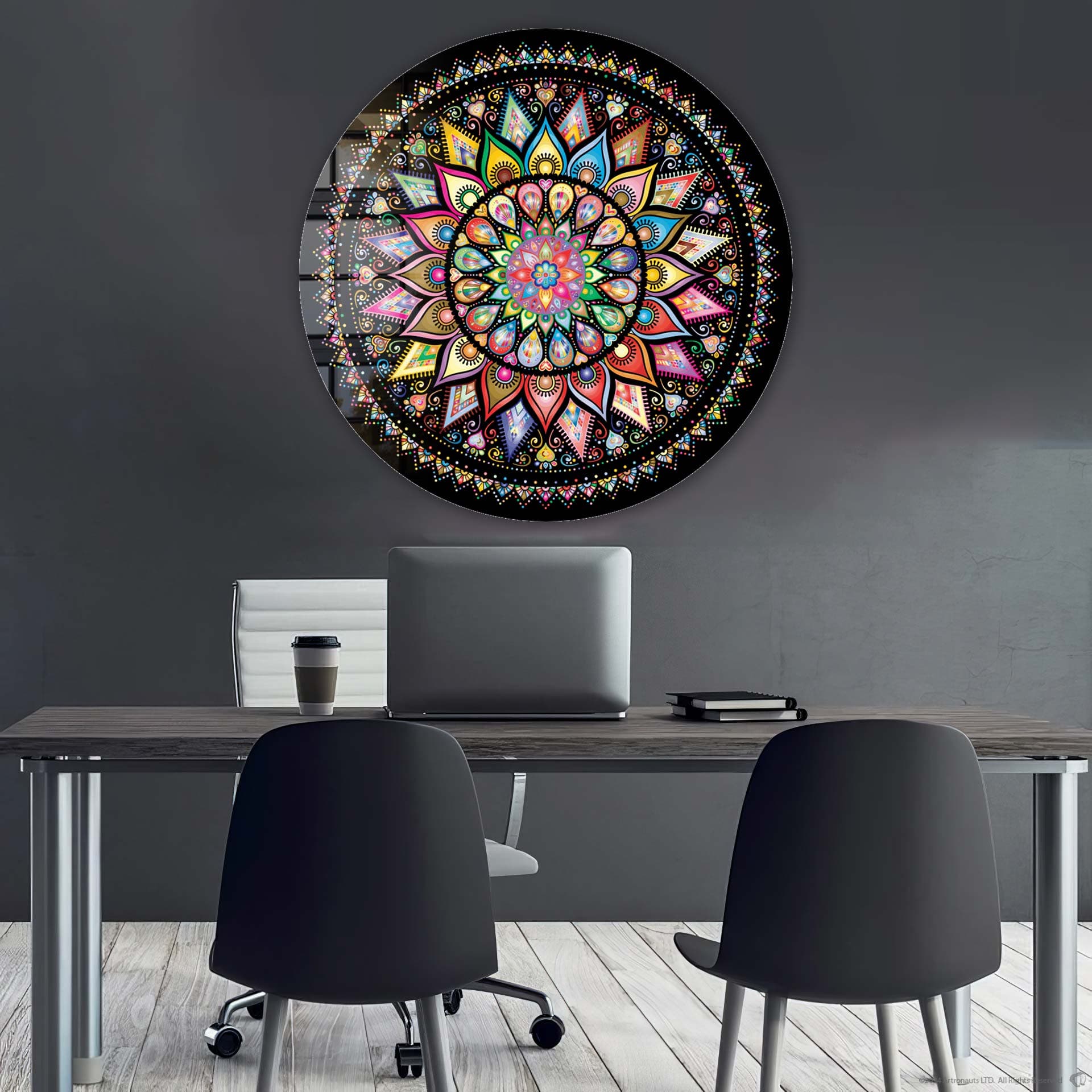 Artronauts Glass Print Floral Spiral - Rounded Glass Wall Art