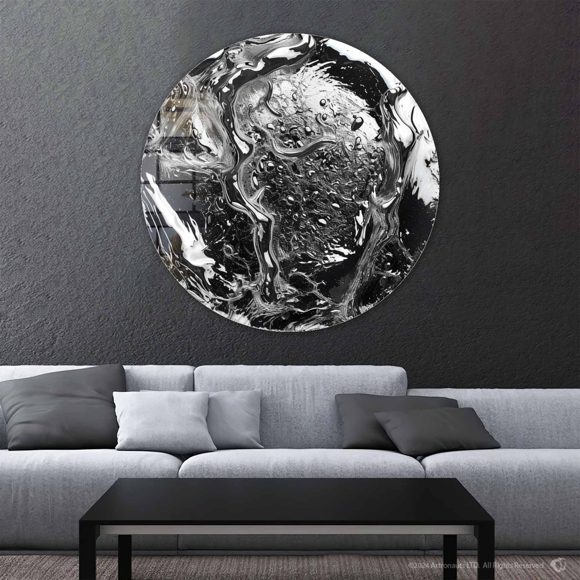 Artronauts Glass Print Abstract Pb 82 - Rounded Glass Wall Art