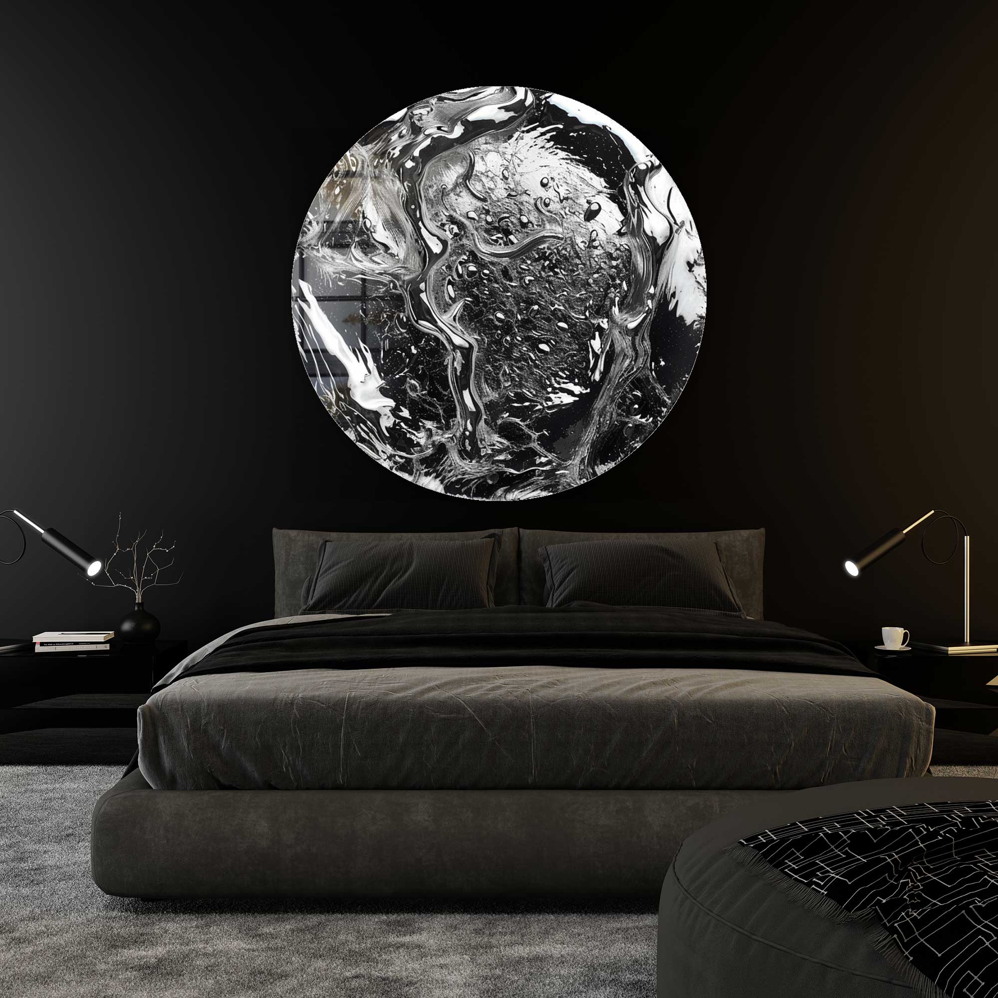 Artronauts Glass Print Abstract Pb 82 - Rounded Glass Wall Art