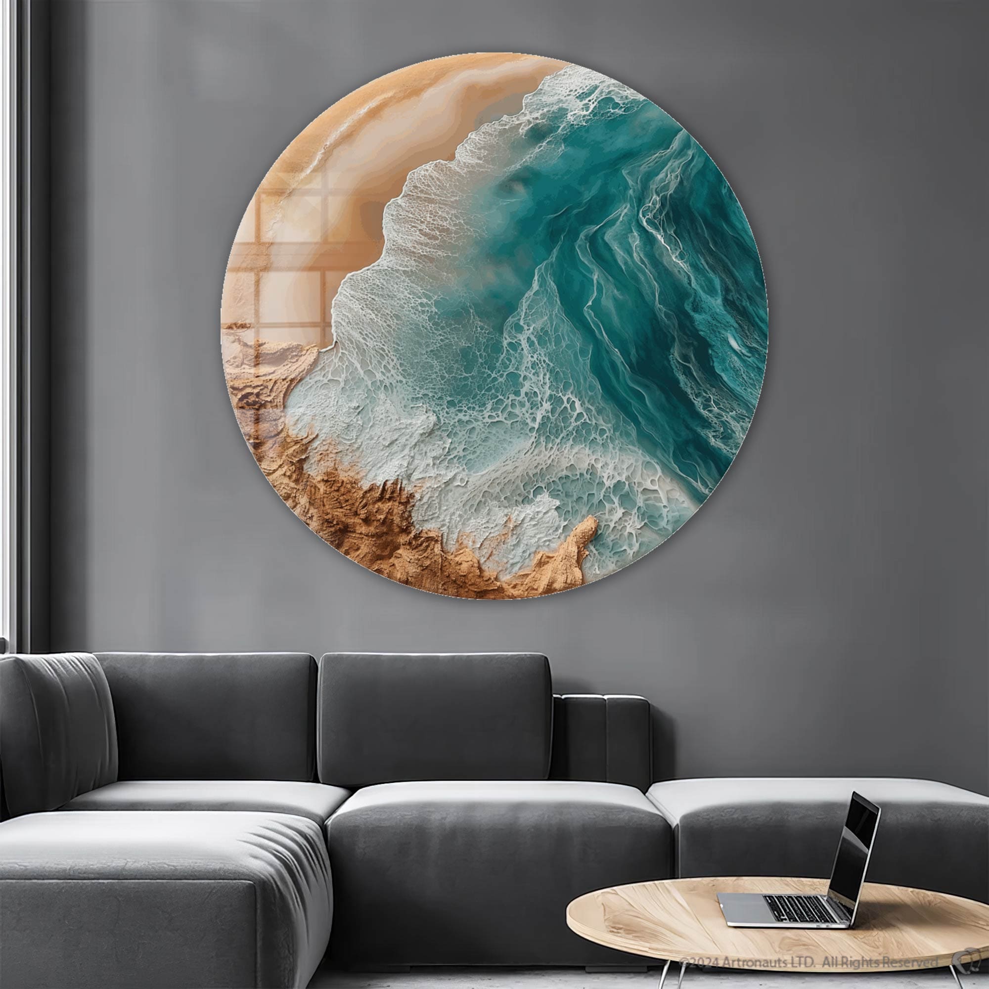 Artronauts Glass Print Coastal Reverie - Rounded Glass Wall Art
