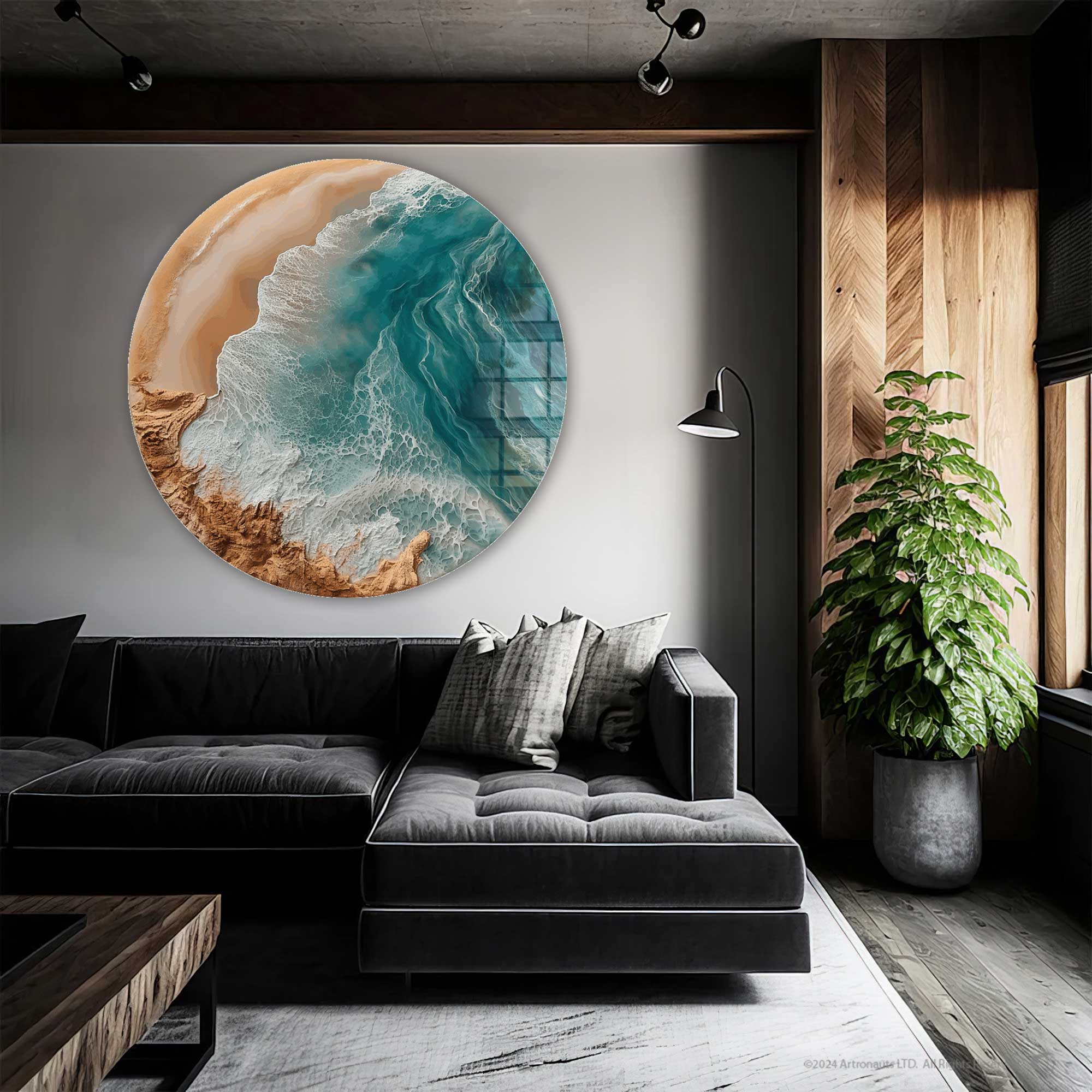 Artronauts Glass Print Coastal Reverie - Rounded Glass Wall Art
