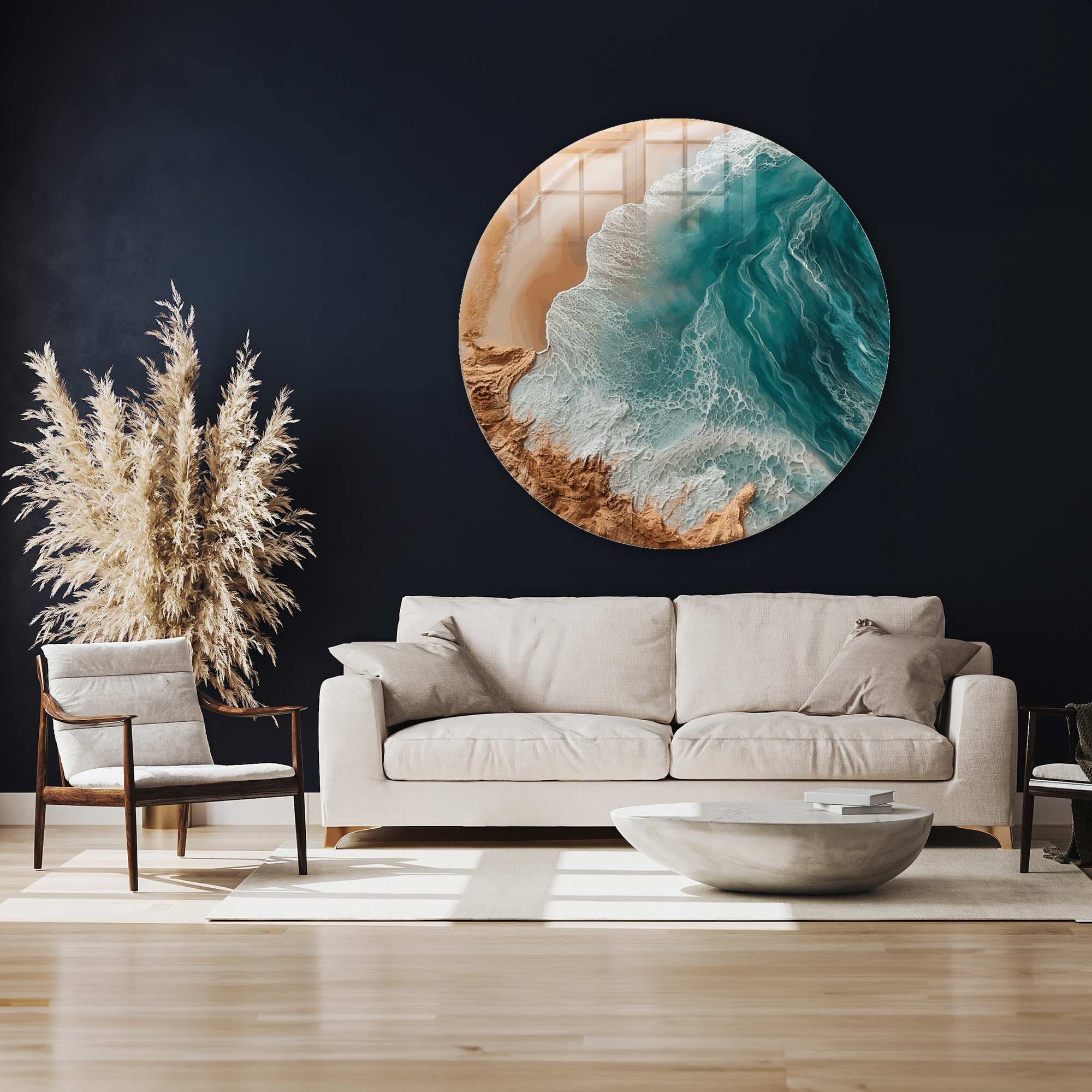Artronauts Glass Print Coastal Reverie - Rounded Glass Wall Art