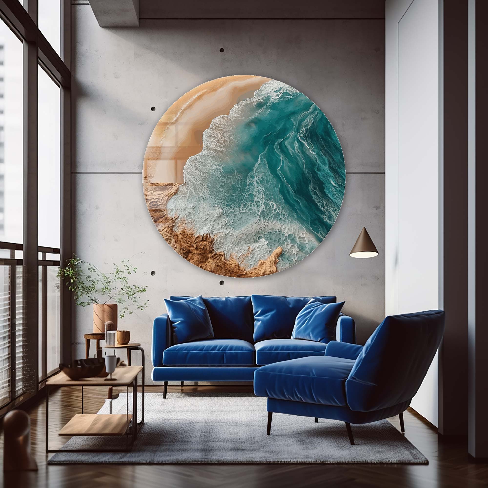 Artronauts Glass Print Coastal Reverie - Rounded Glass Wall Art