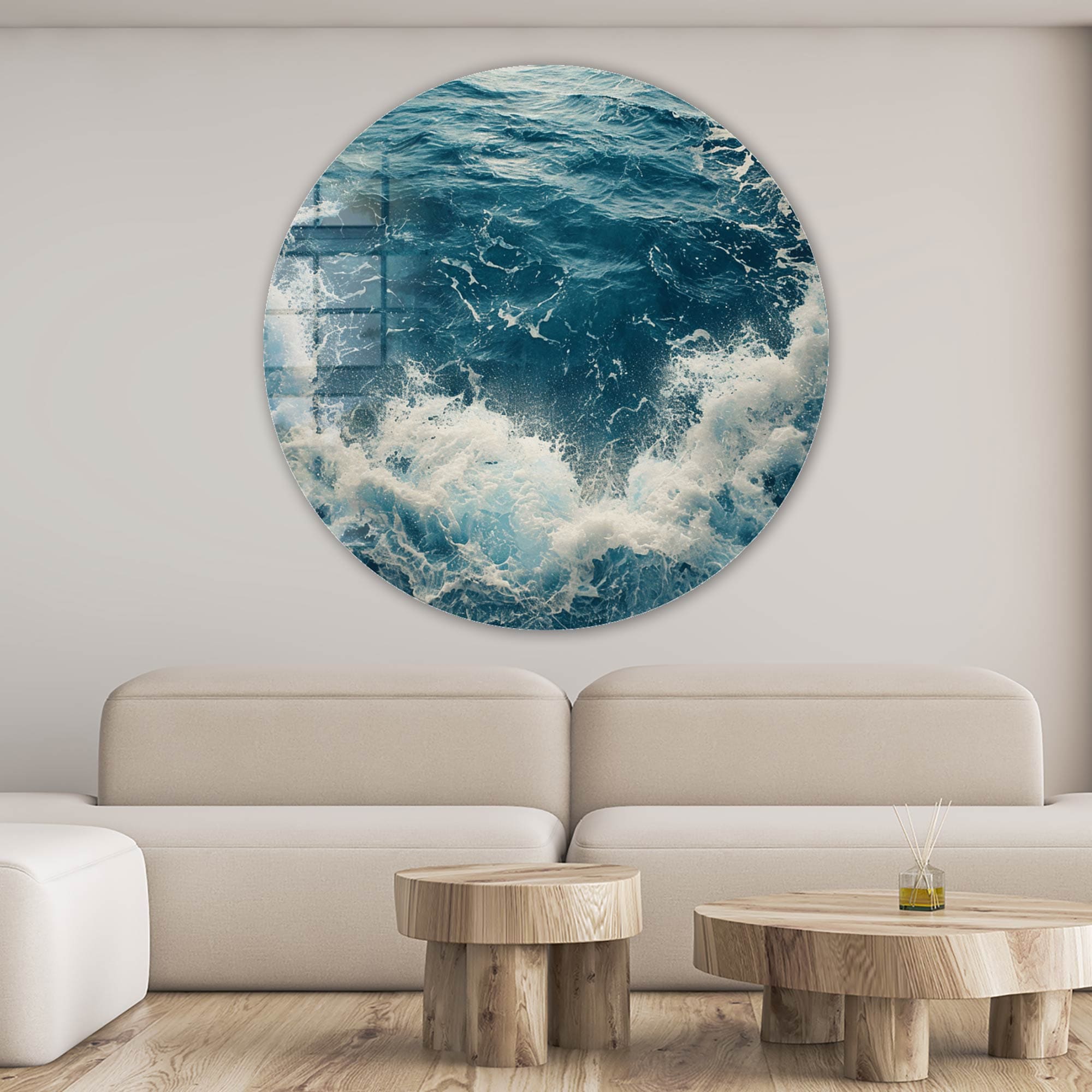 Artronauts Glass Print Waveborn Symphony - Rounded Glass Wall Art