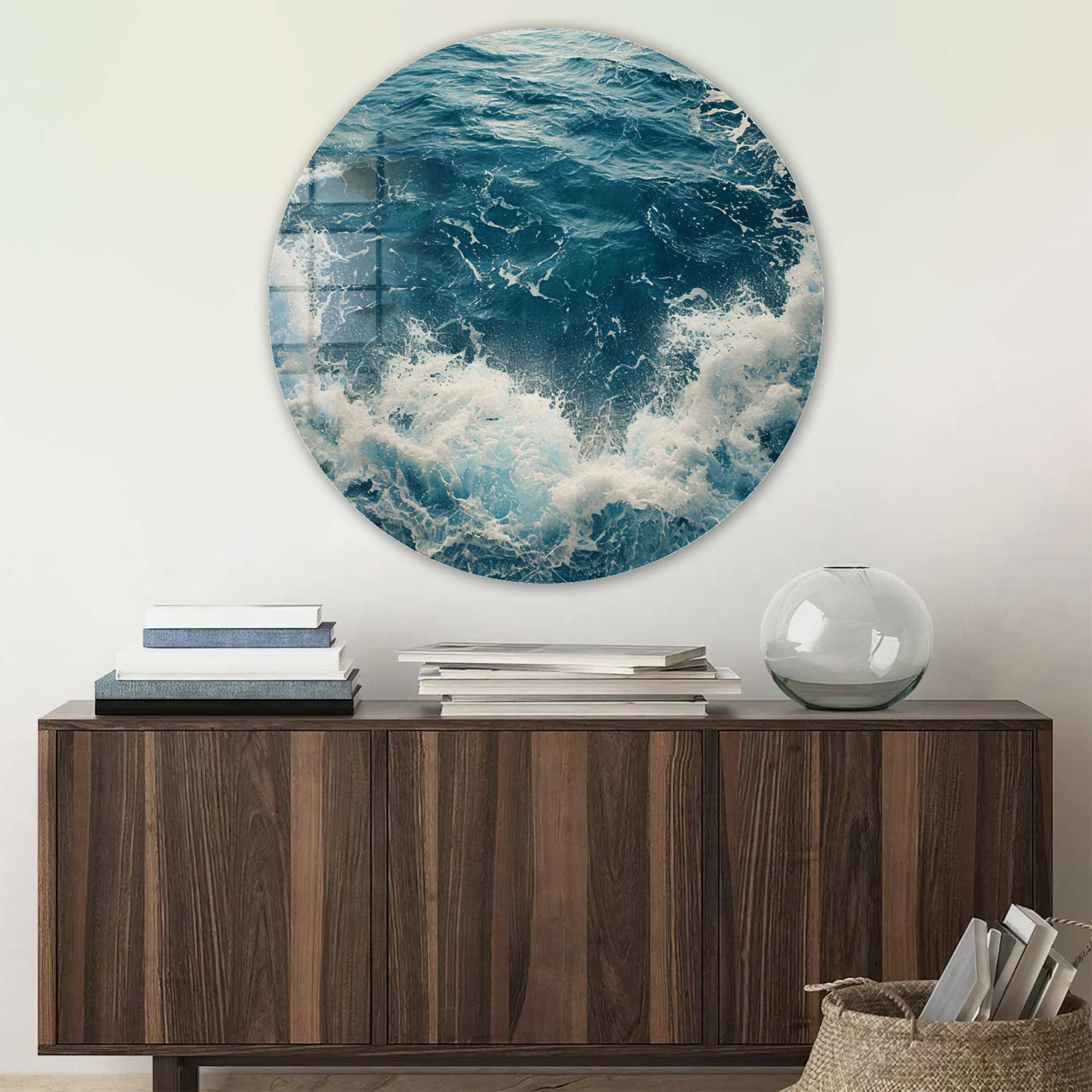 Artronauts Glass Print Waveborn Symphony - Rounded Glass Wall Art