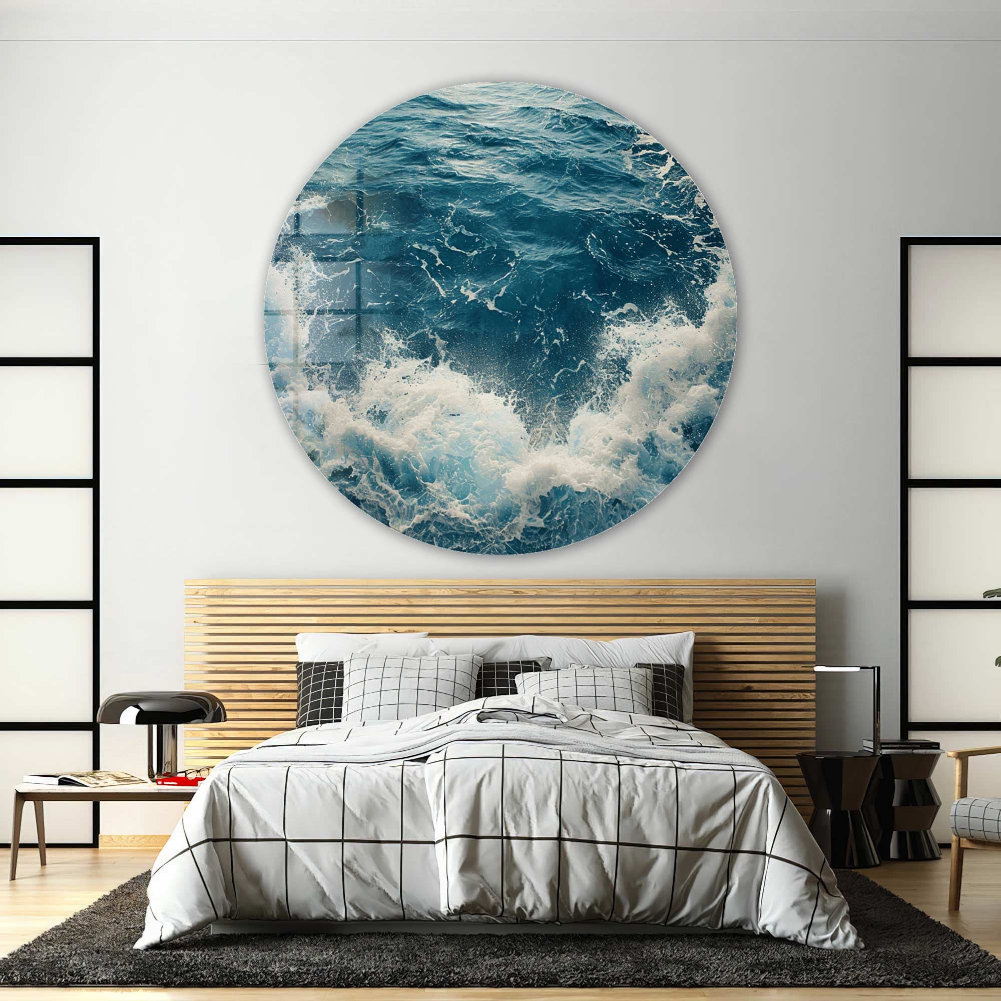 Artronauts Glass Print Waveborn Symphony - Rounded Glass Wall Art