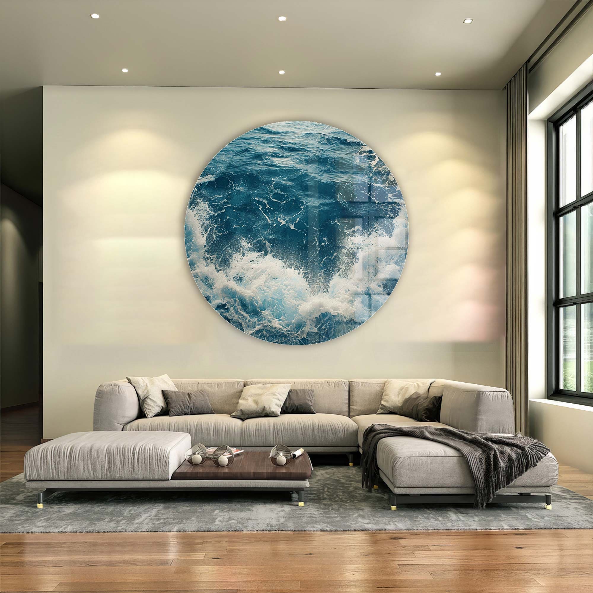 Artronauts Glass Print Waveborn Symphony - Rounded Glass Wall Art