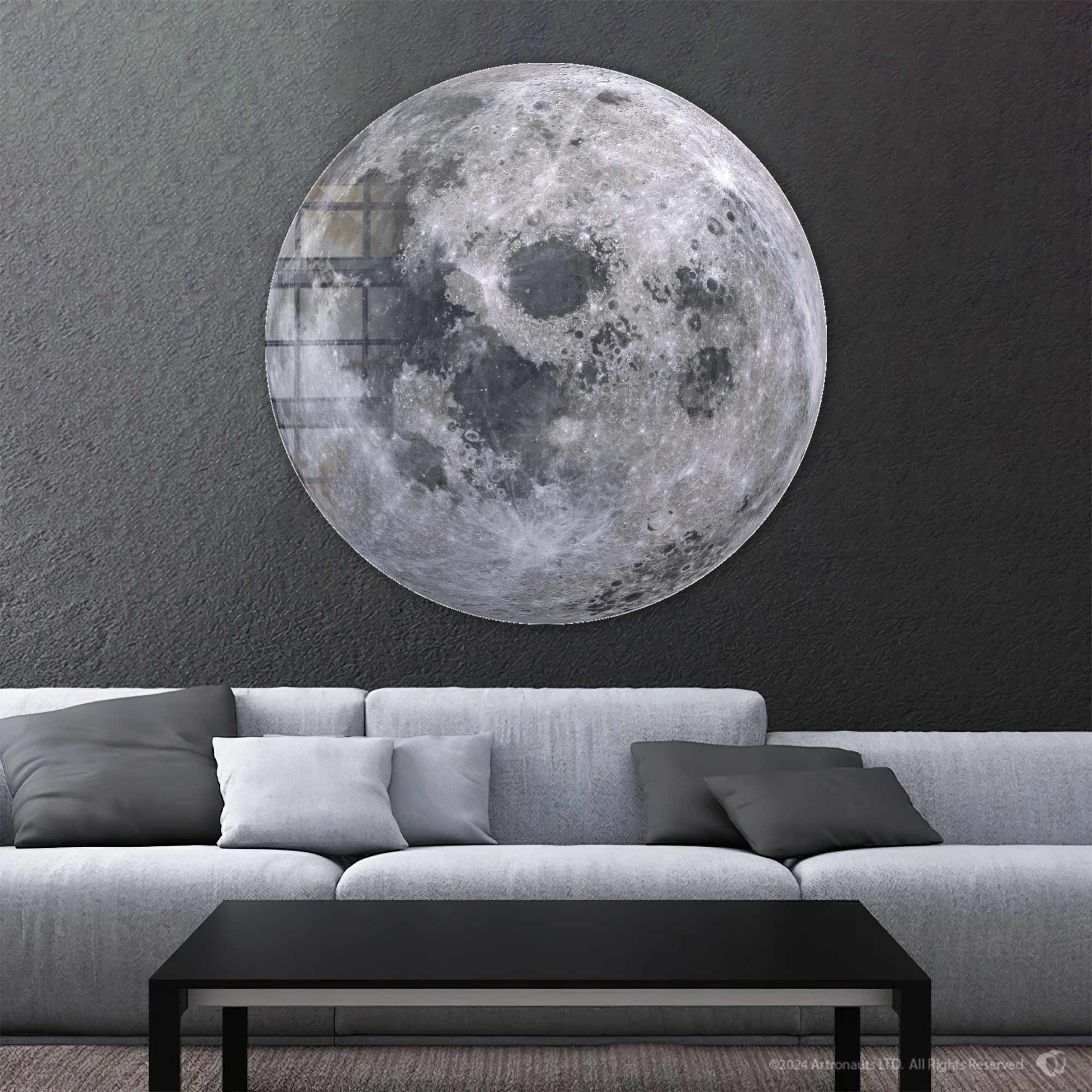 Artronauts Glass Print The Moon - Rounded Glass Wall Art