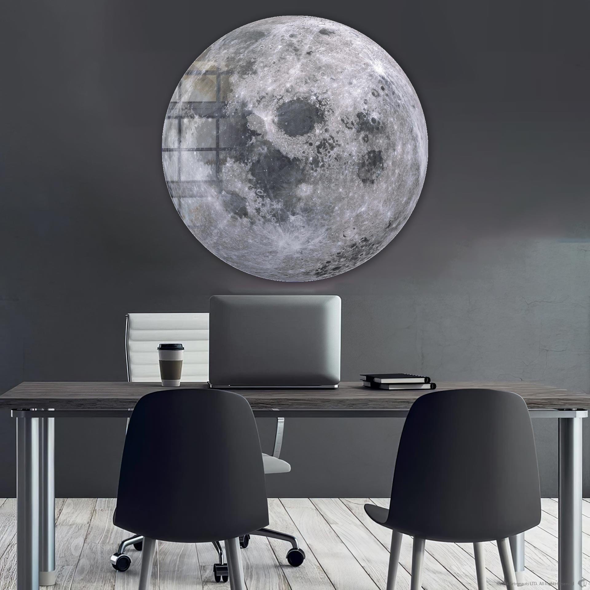 Artronauts Glass Print The Moon - Rounded Glass Wall Art