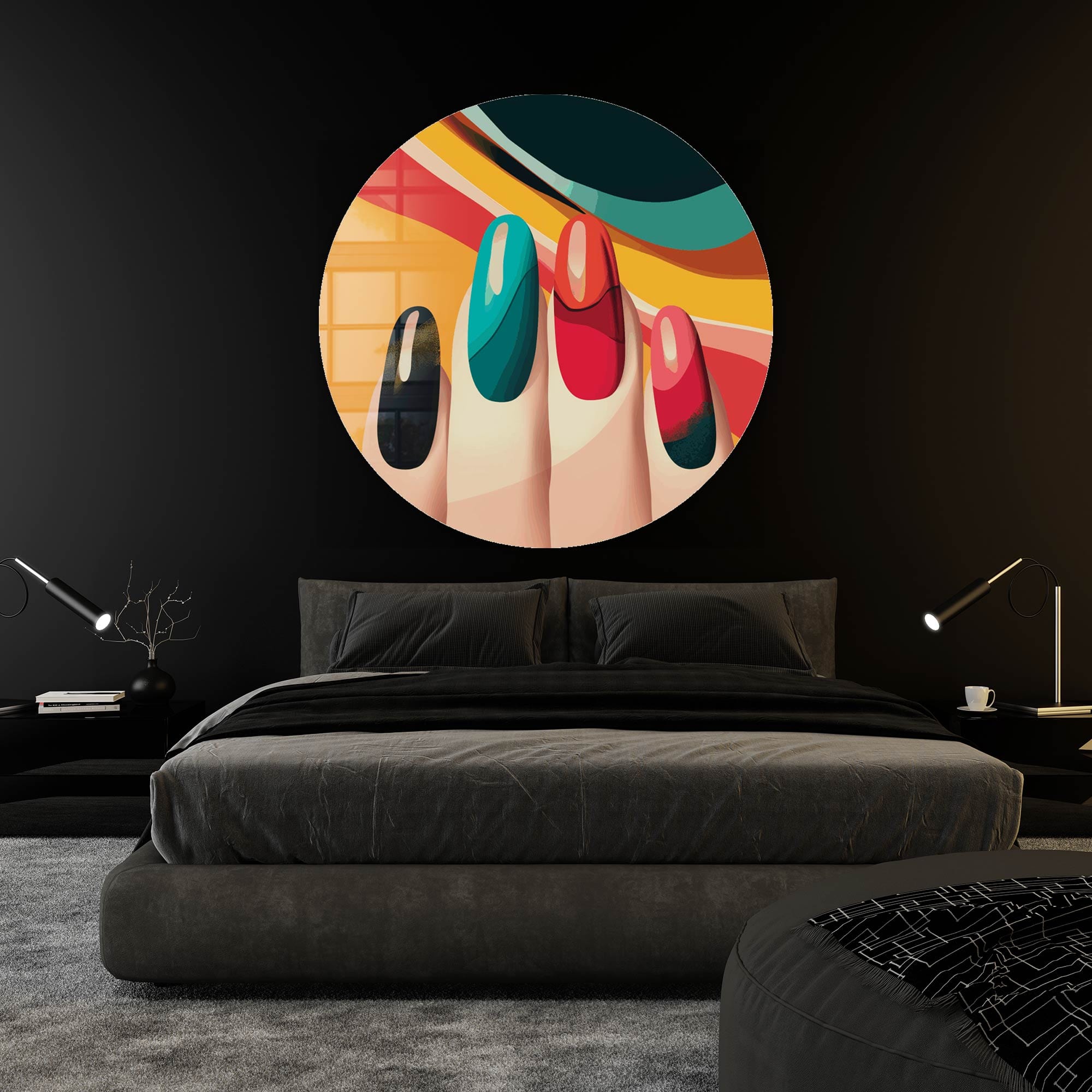 Artronauts Glass Print Polished Gesture - Rounded Glass Wall Art