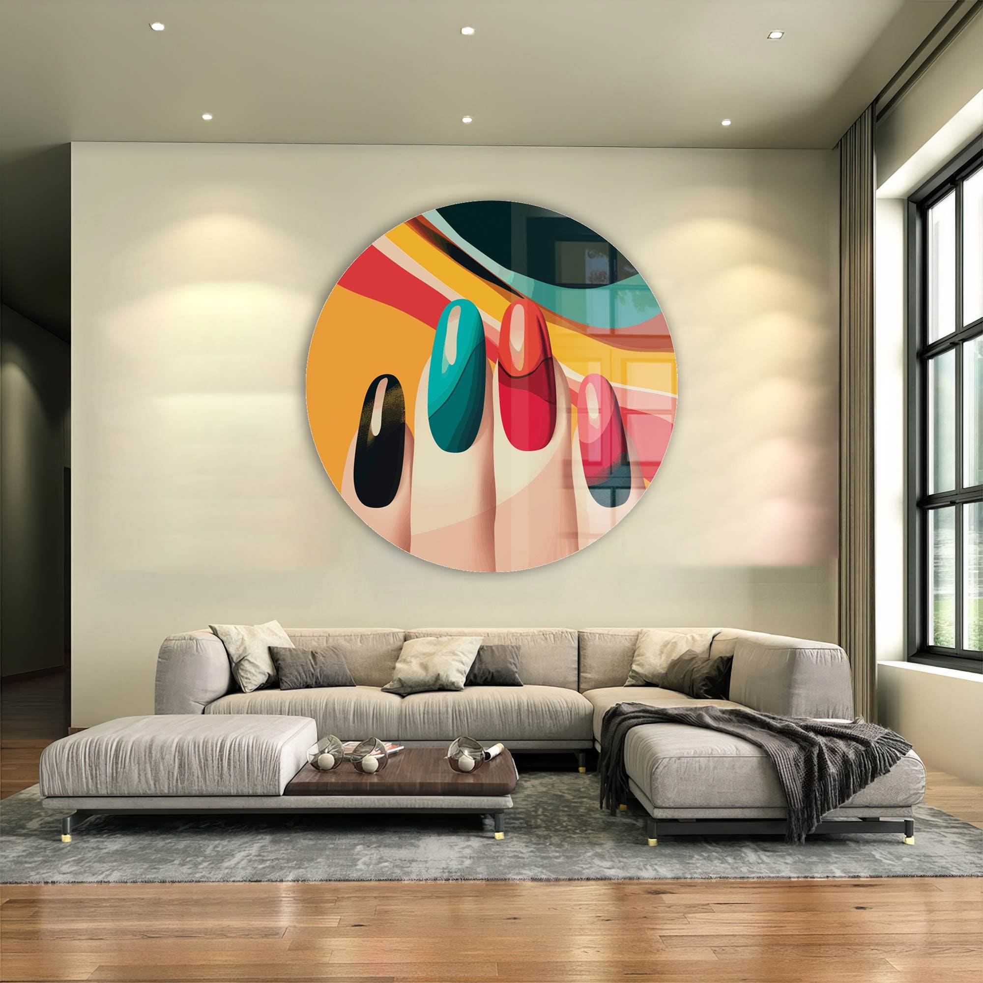 Artronauts Glass Print Polished Gesture - Rounded Glass Wall Art