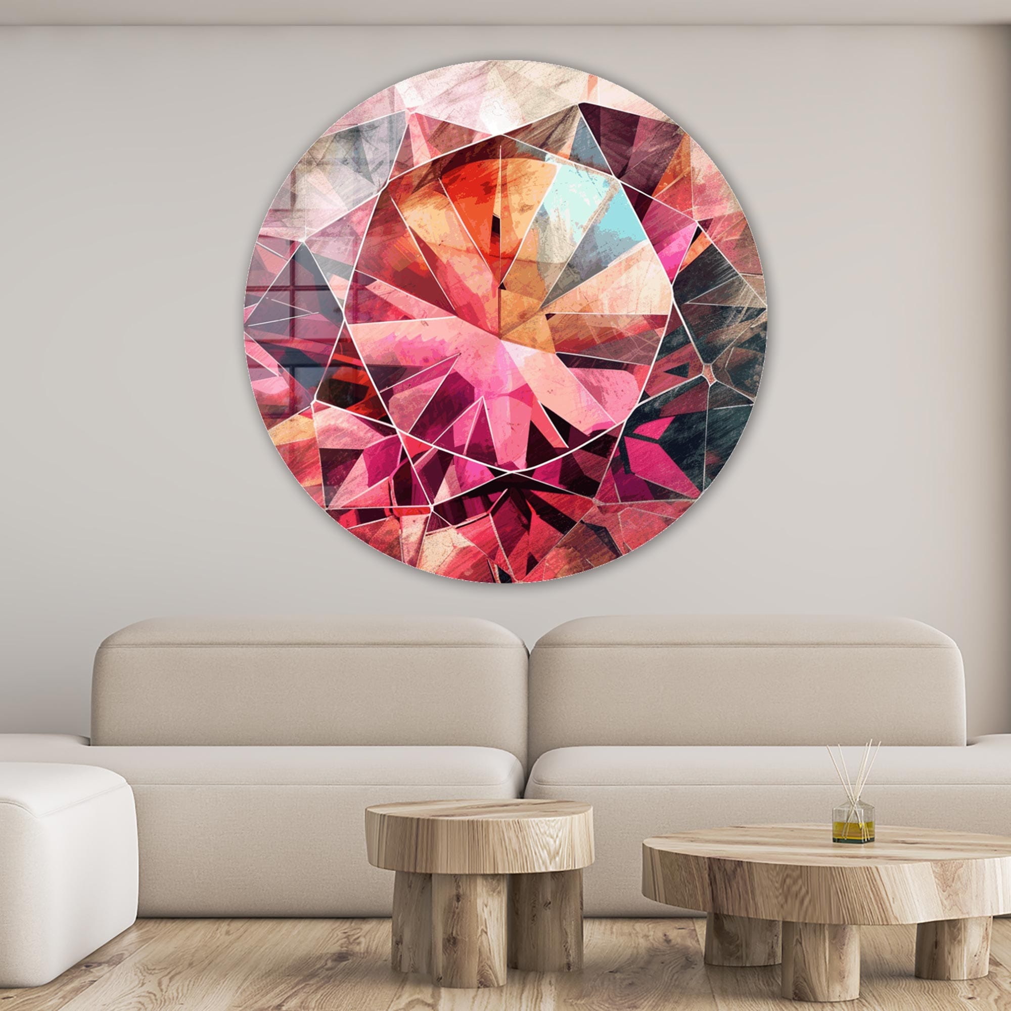 Artronauts Glass Print 32 Shades of Pink - Rounded Glass Wall Art