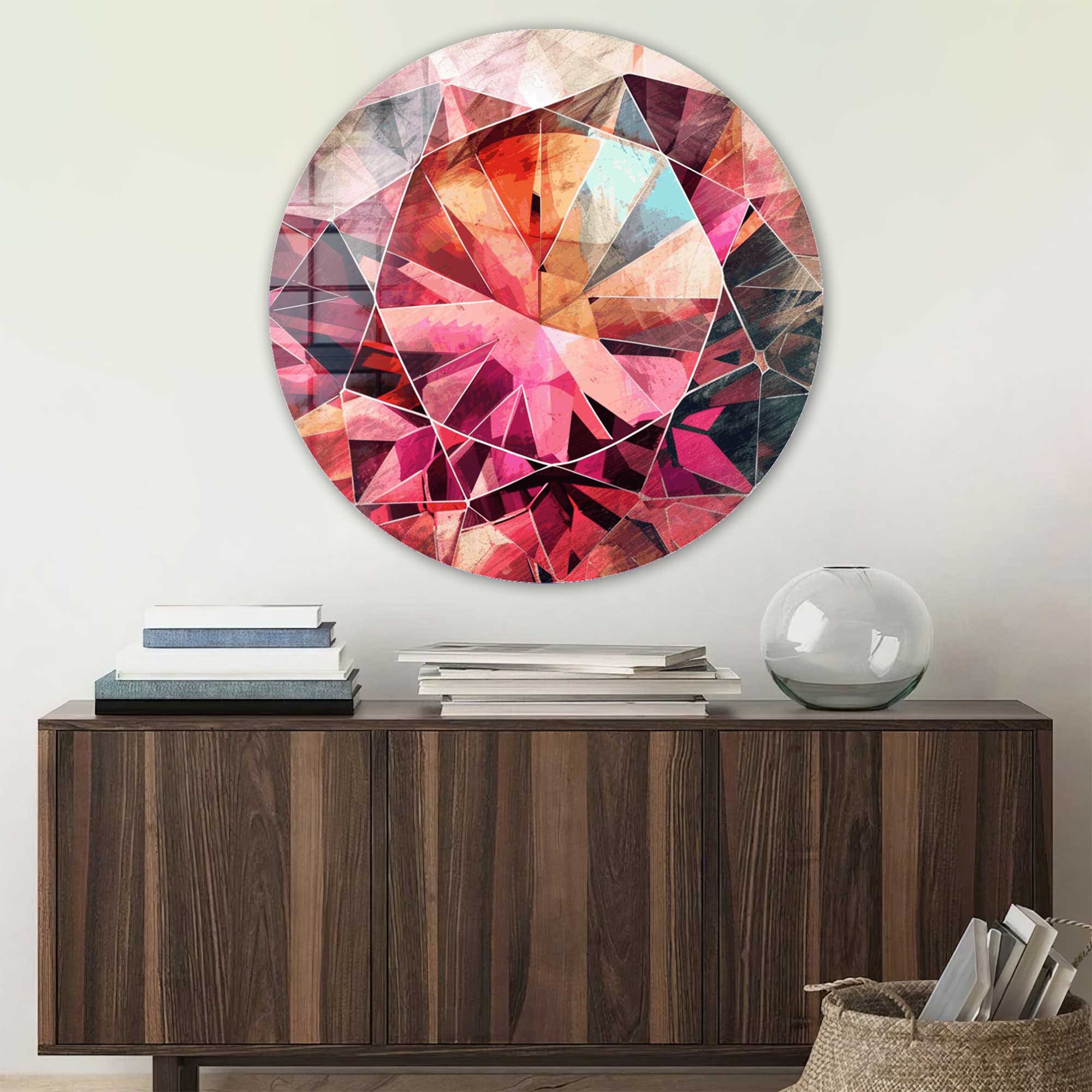 Artronauts Glass Print 32 Shades of Pink - Rounded Glass Wall Art