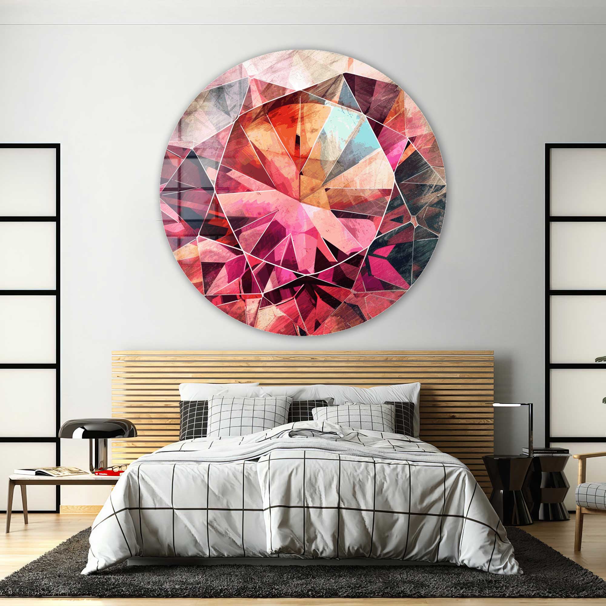 Artronauts Glass Print 32 Shades of Pink - Rounded Glass Wall Art