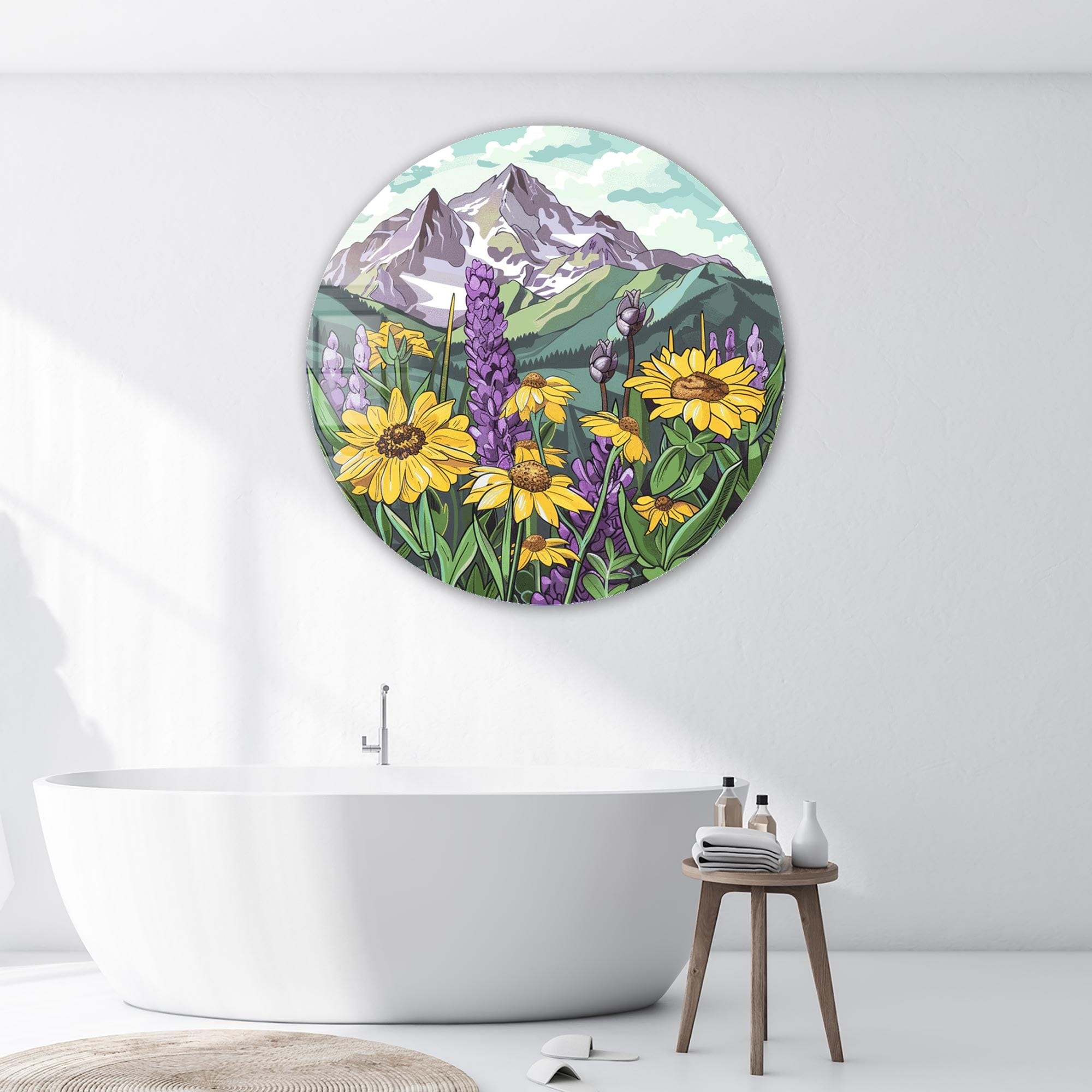 Artronauts Glass Print Purplish Natural - Rounded Glass Wall Art