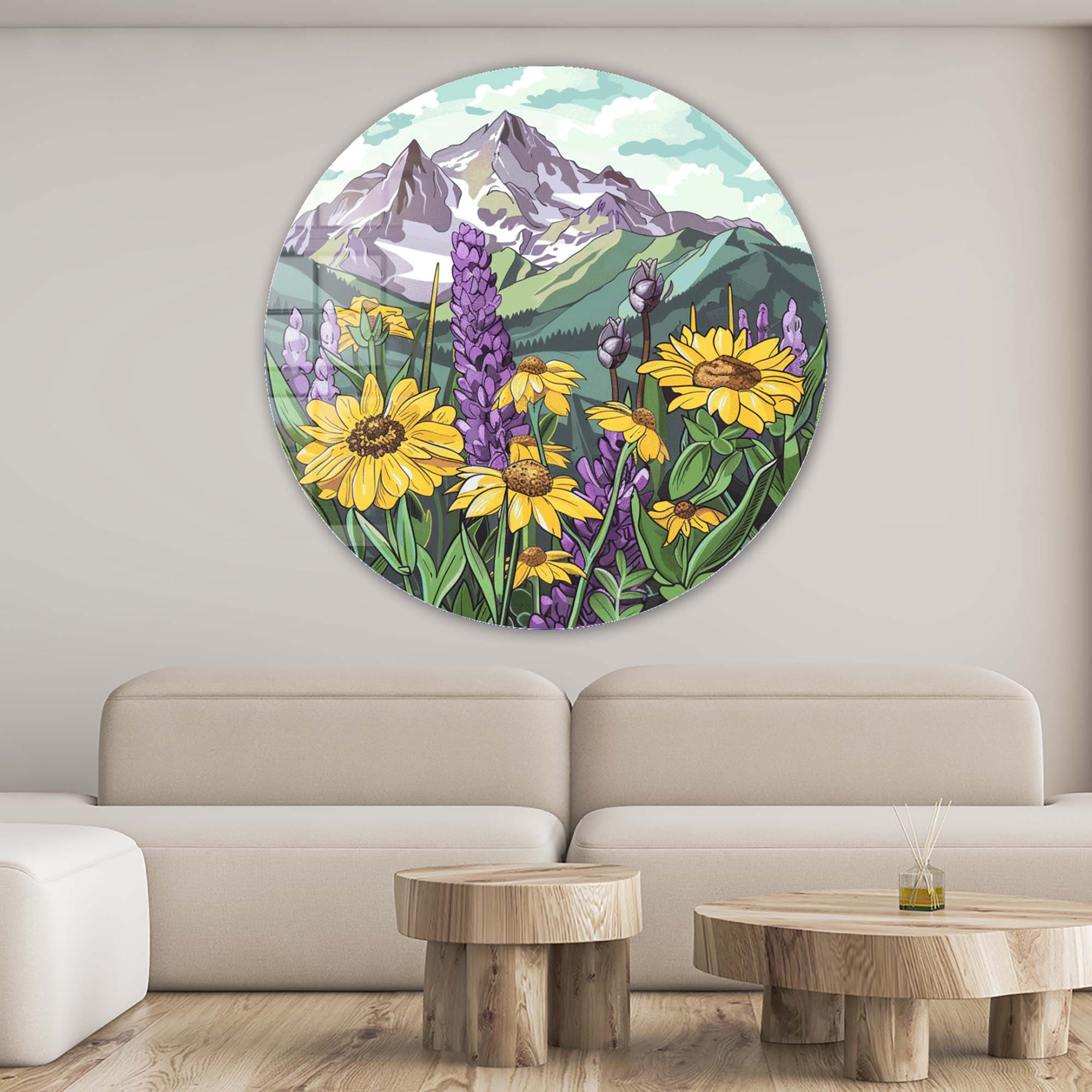 Artronauts Glass Print Purplish Natural - Rounded Glass Wall Art