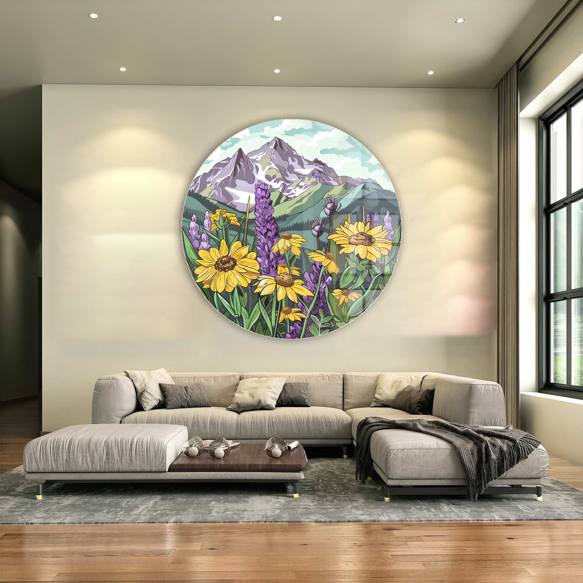 Artronauts Glass Print Purplish Natural - Rounded Glass Wall Art