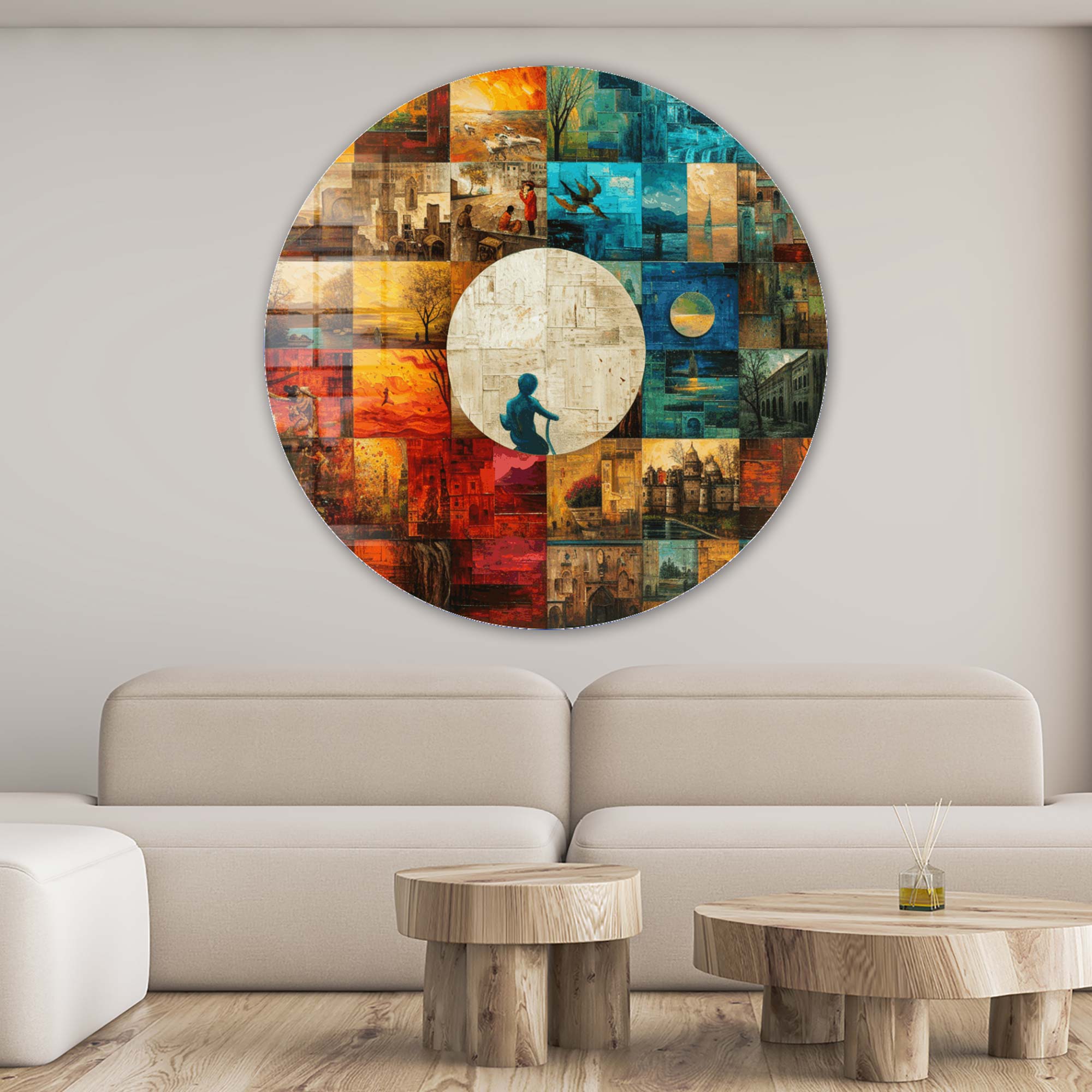 Artronauts Glass Print Memories - Rounded Glass Wall Art