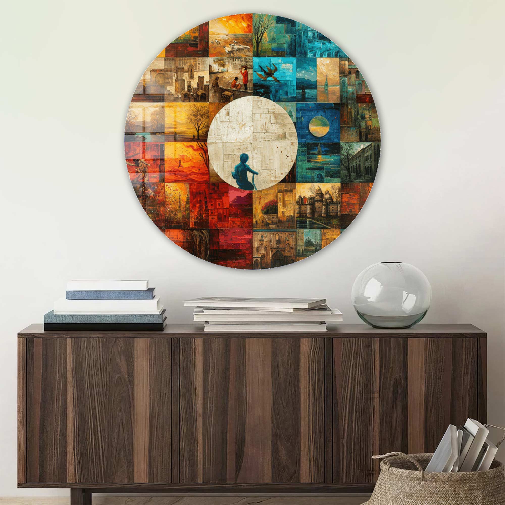 Artronauts Glass Print Memories - Rounded Glass Wall Art