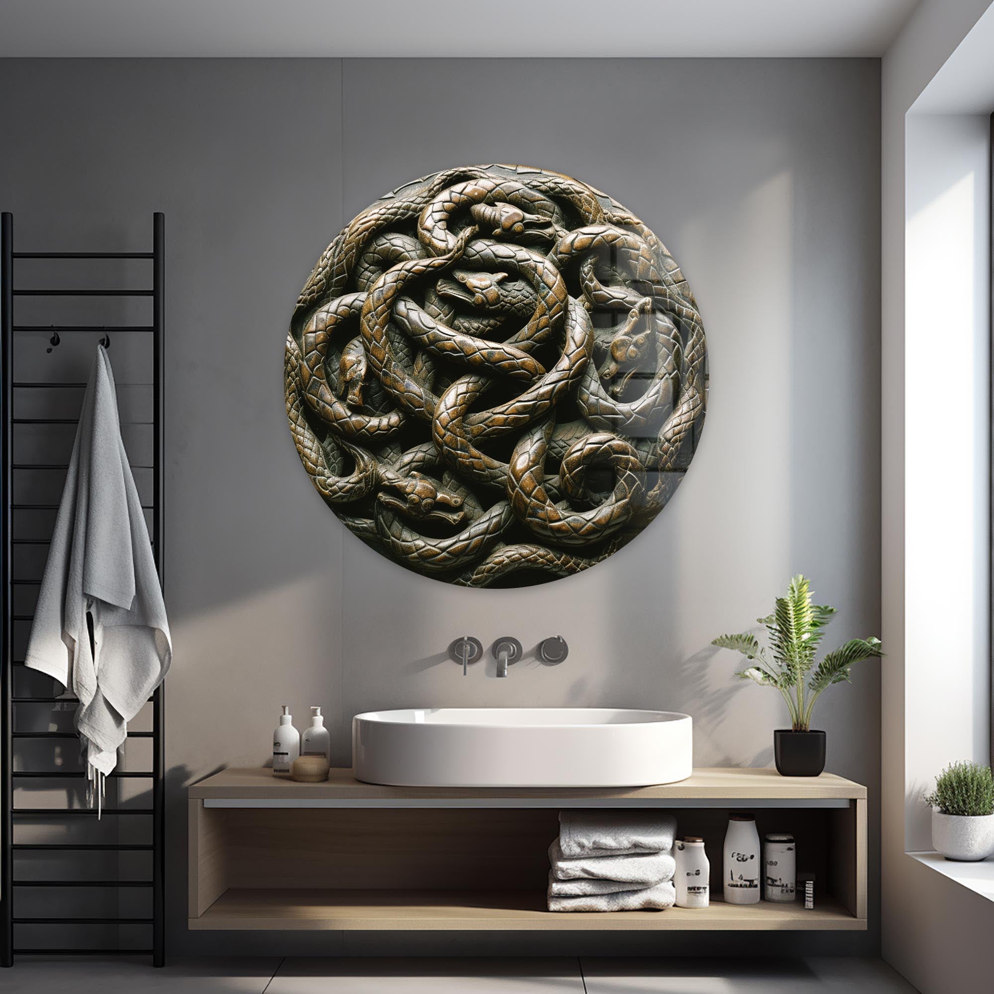 Ragnar's End - Rounded Glass Wall Art