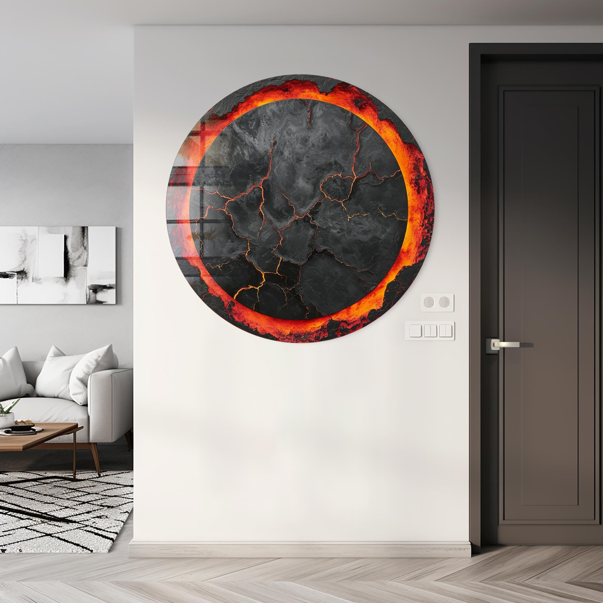 Lava III - Rounded Glass Wall Art