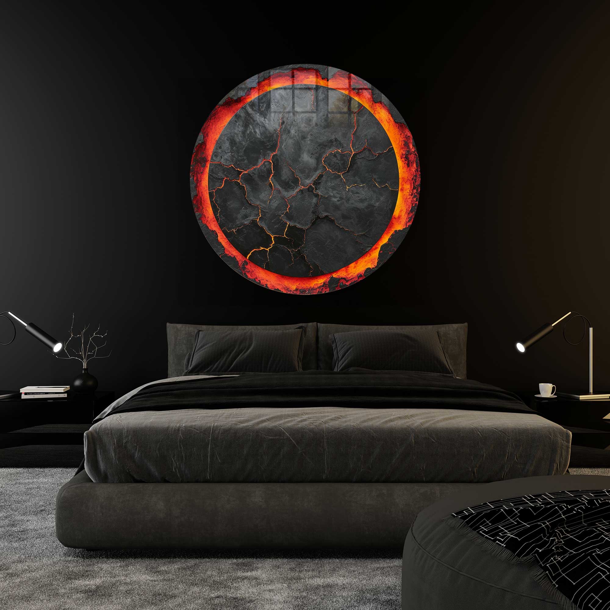 Lava III - Rounded Glass Wall Art