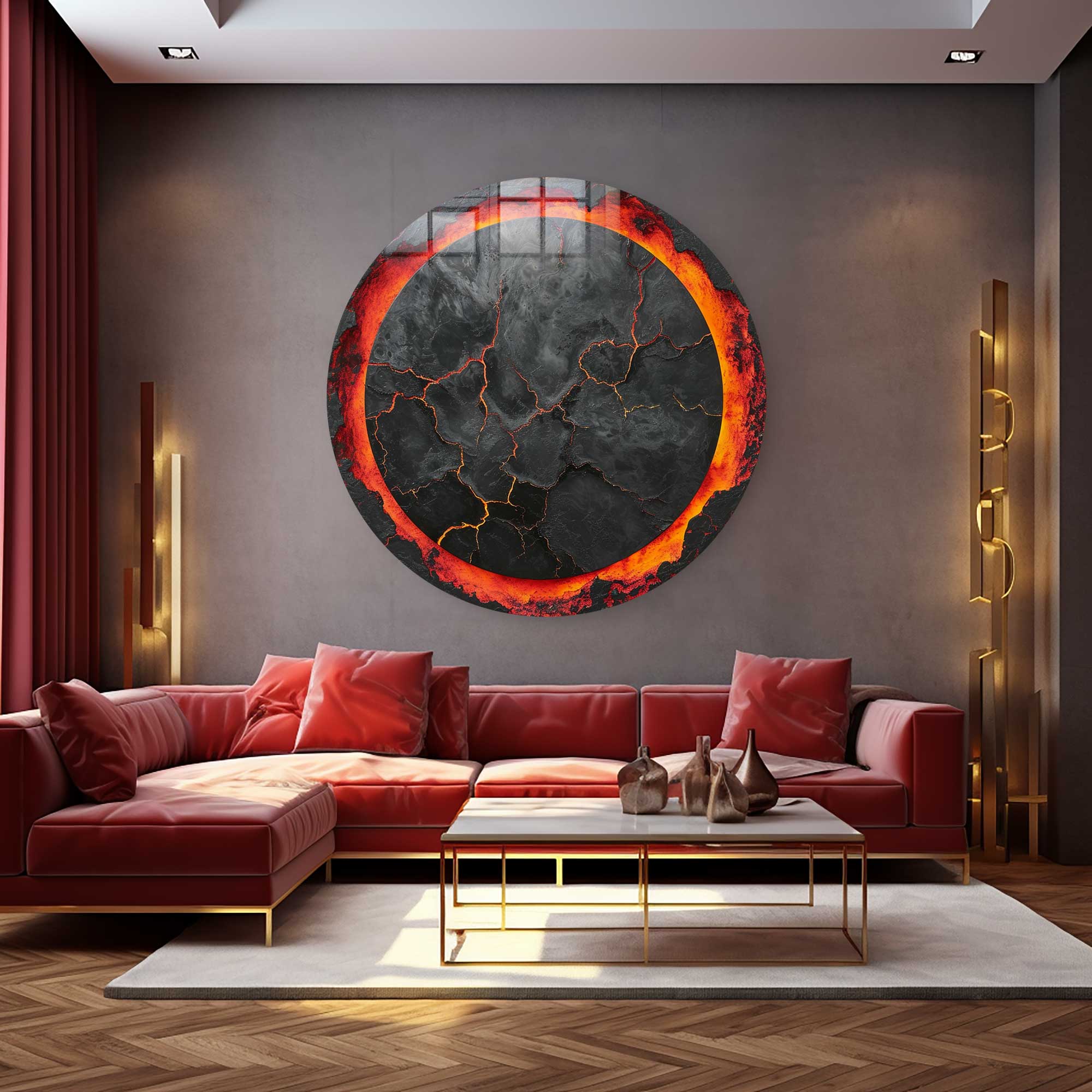 Artronauts Glass Print Lava III - Rounded Glass Wall Art