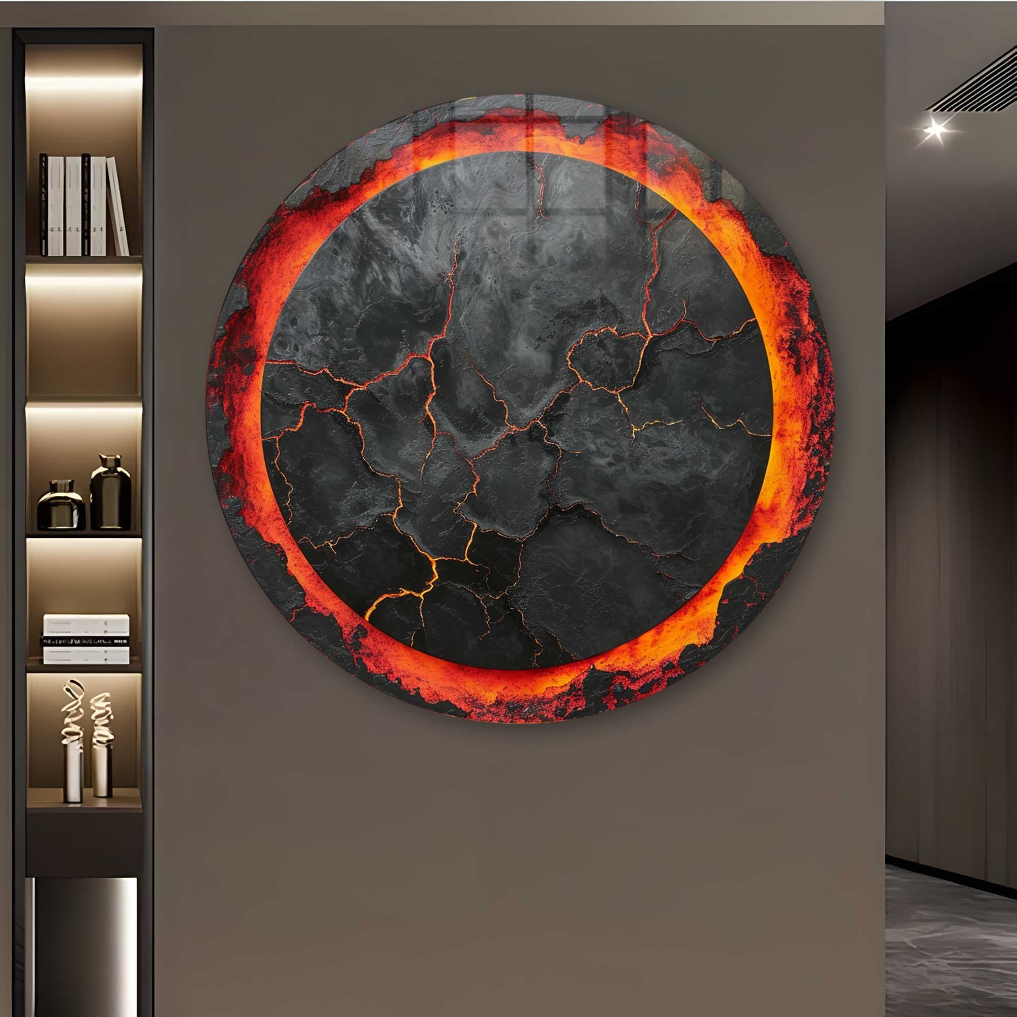Artronauts Glass Print Lava III - Rounded Glass Wall Art