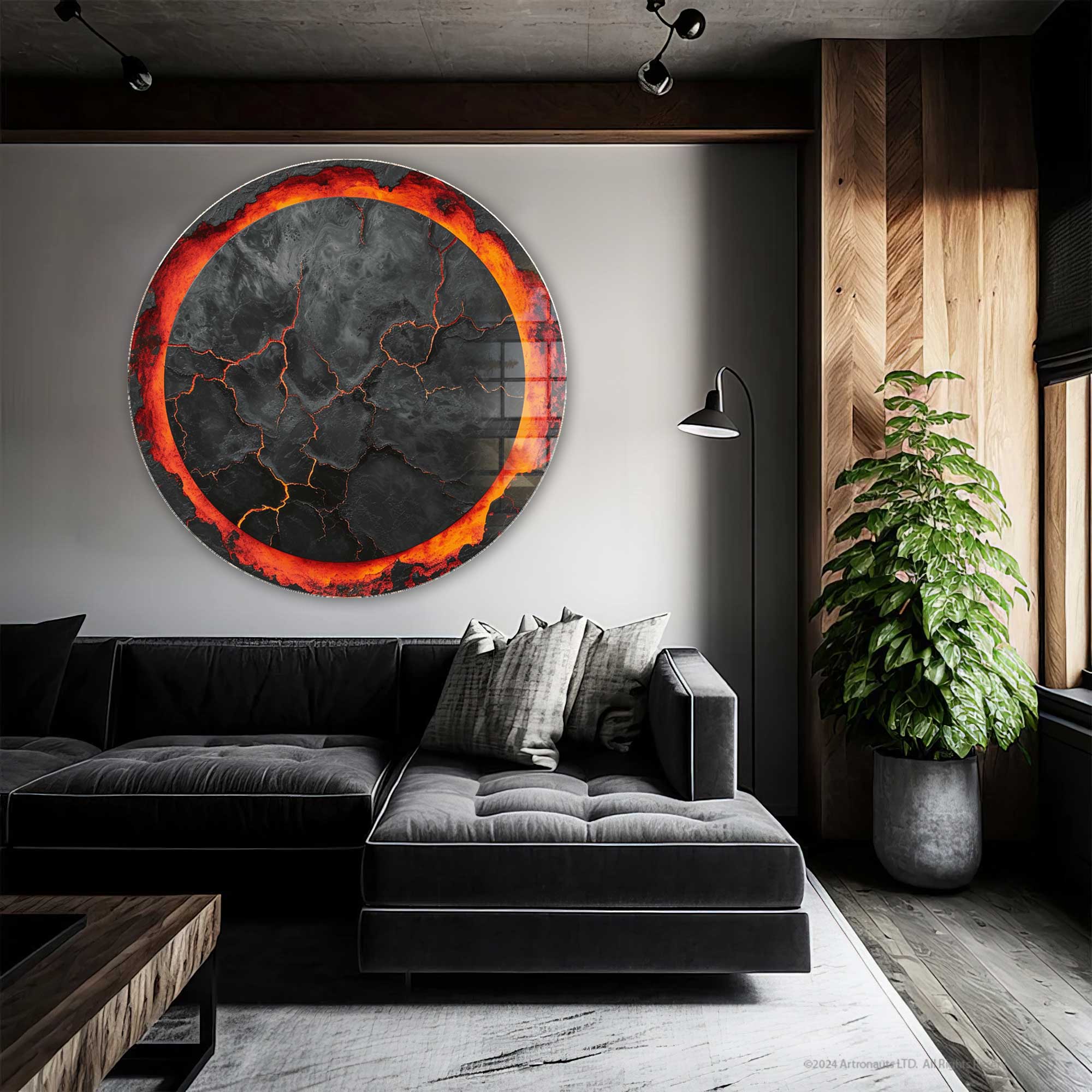 Lava III - Rounded Glass Wall Art