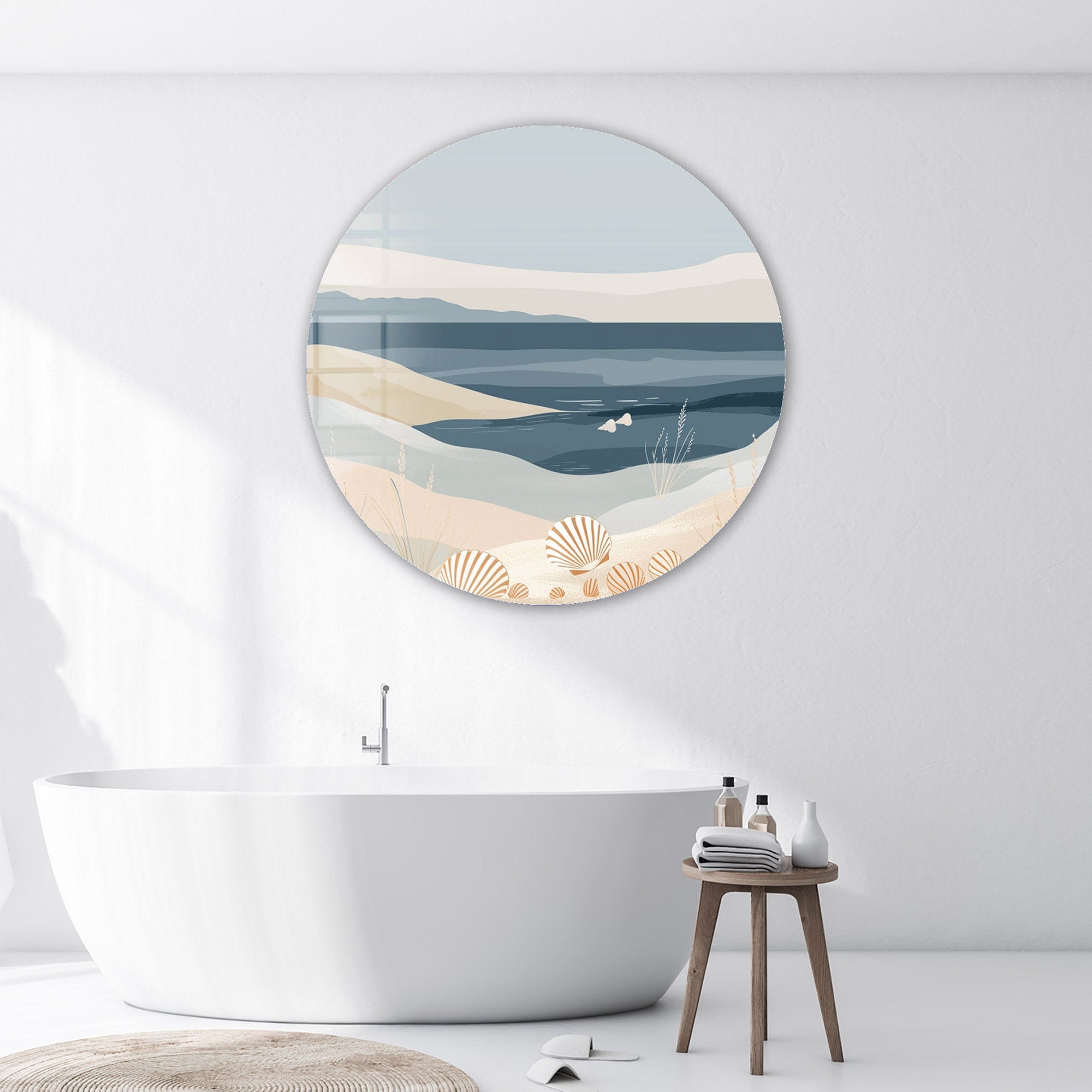 Artronauts Glass Print Layers of Beach  - Rounded Glass Wall Art
