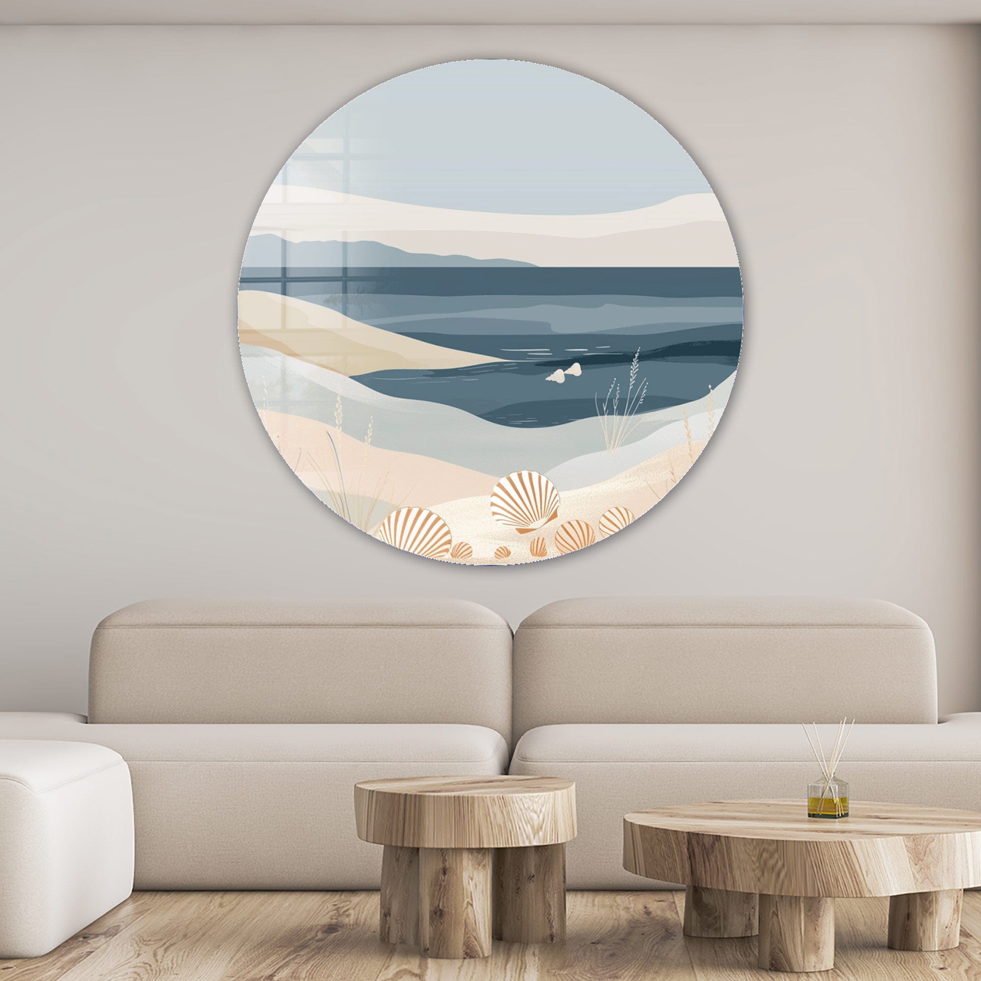 Artronauts Glass Print Layers of Beach  - Rounded Glass Wall Art