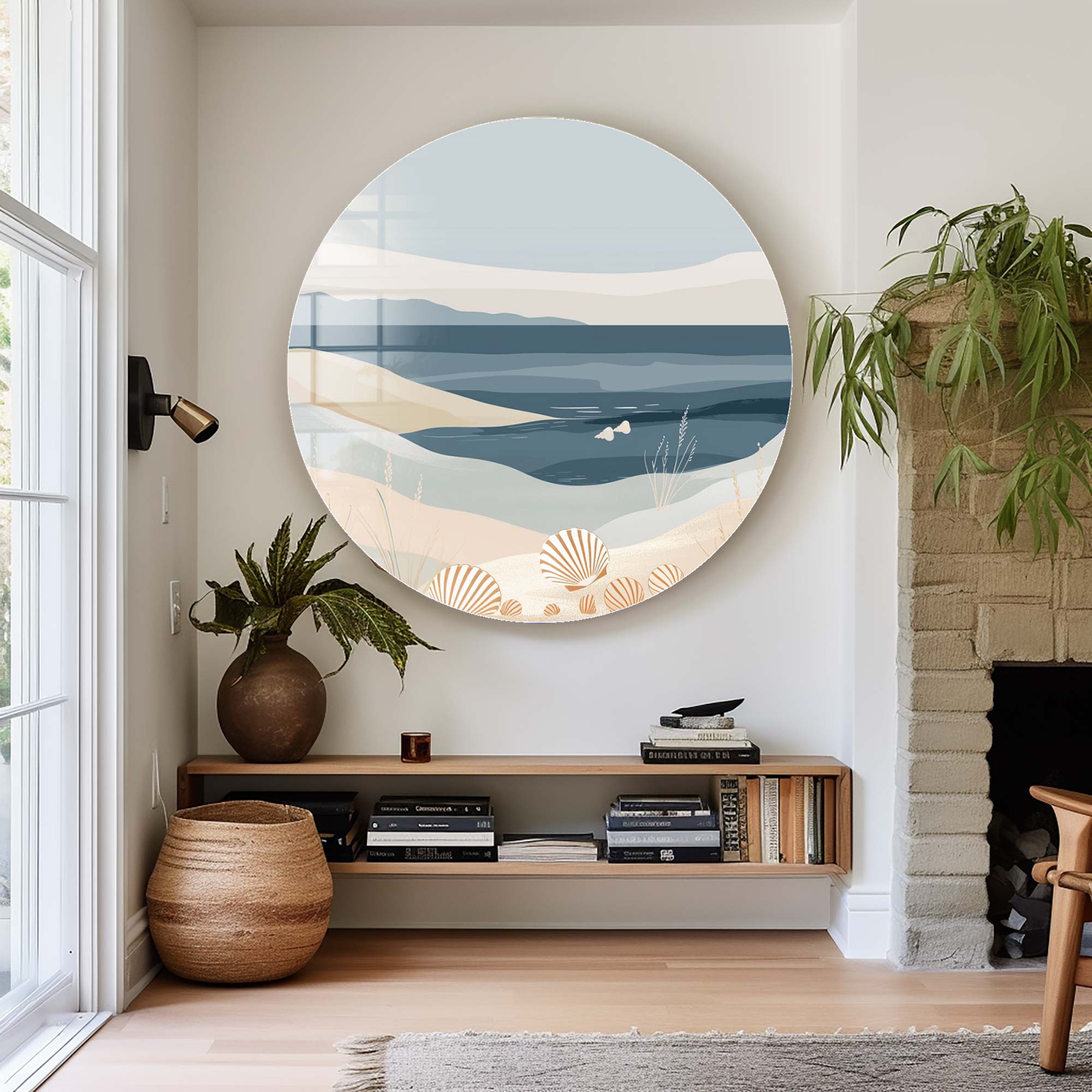 Layers of Beach - Rounded Glass Wall Art