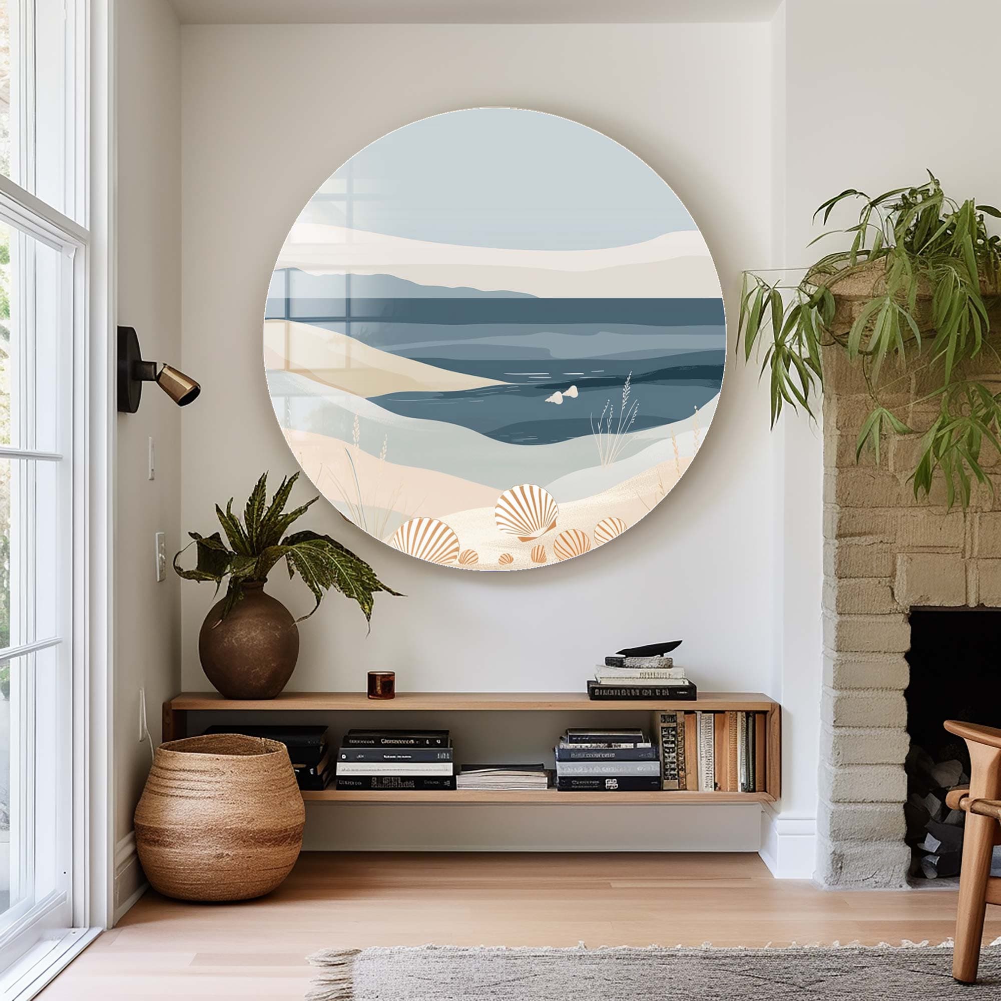 Artronauts Glass Print Layers of Beach  - Rounded Glass Wall Art