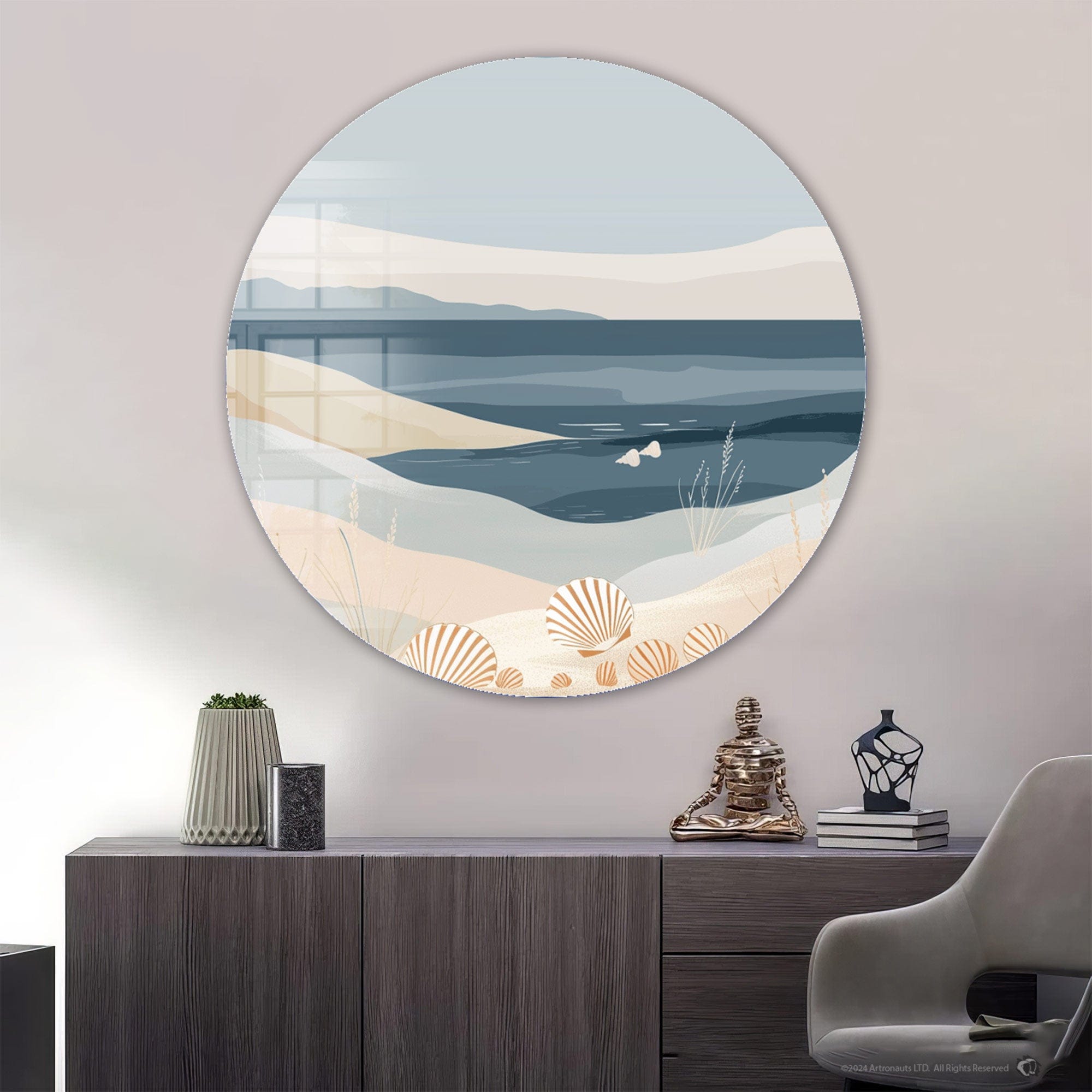 Artronauts Glass Print Layers of Beach  - Rounded Glass Wall Art