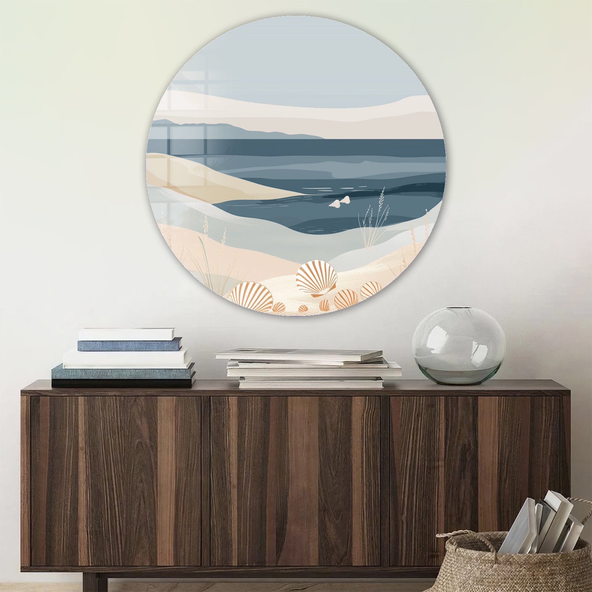 Artronauts Glass Print Layers of Beach  - Rounded Glass Wall Art