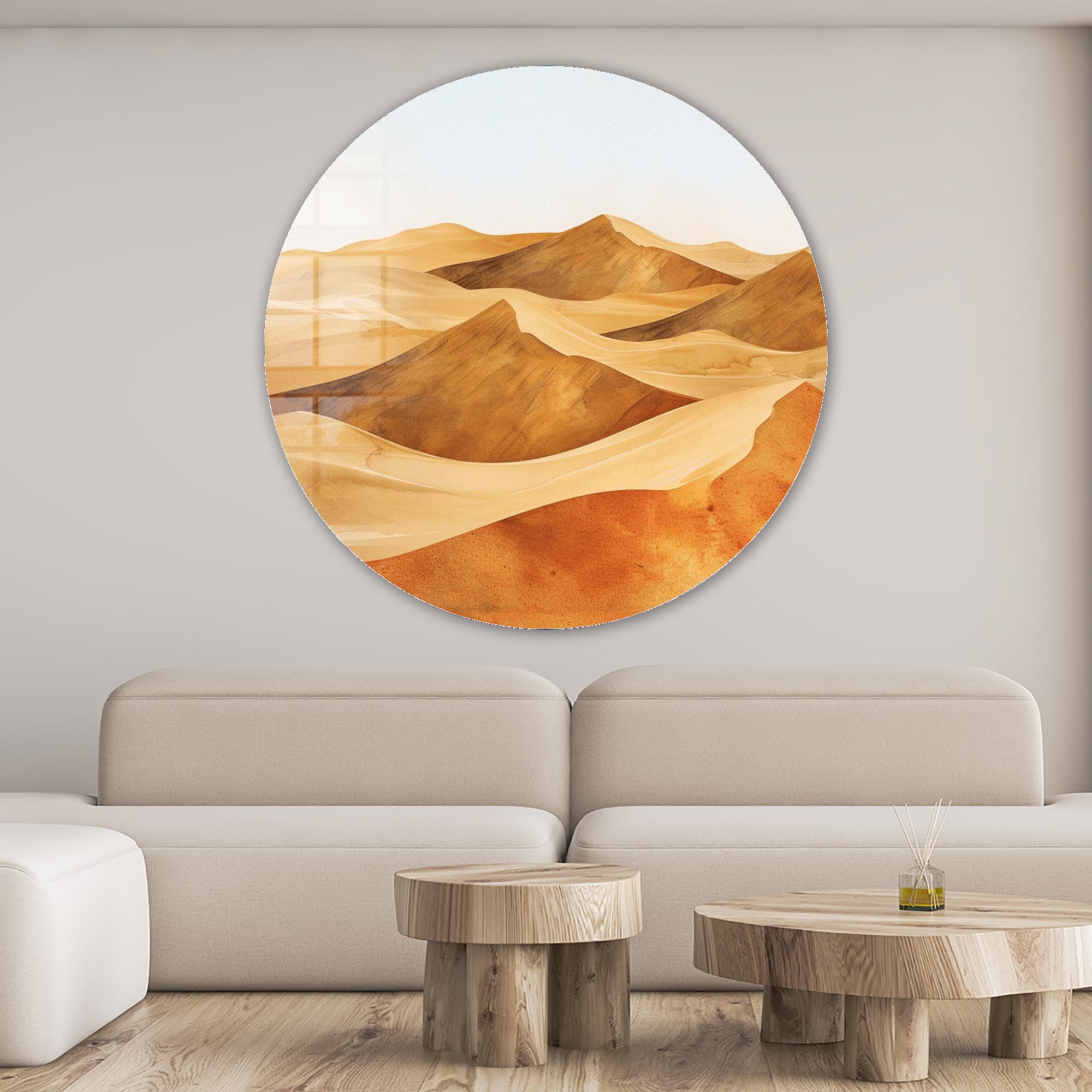 Artronauts Glass Print The Desert - Rounded Glass Wall Art