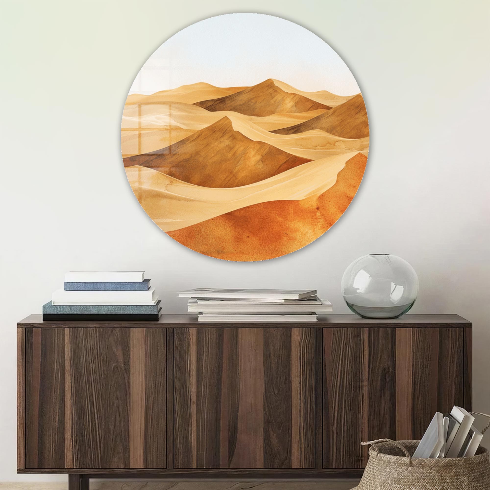 Artronauts Glass Print The Desert - Rounded Glass Wall Art